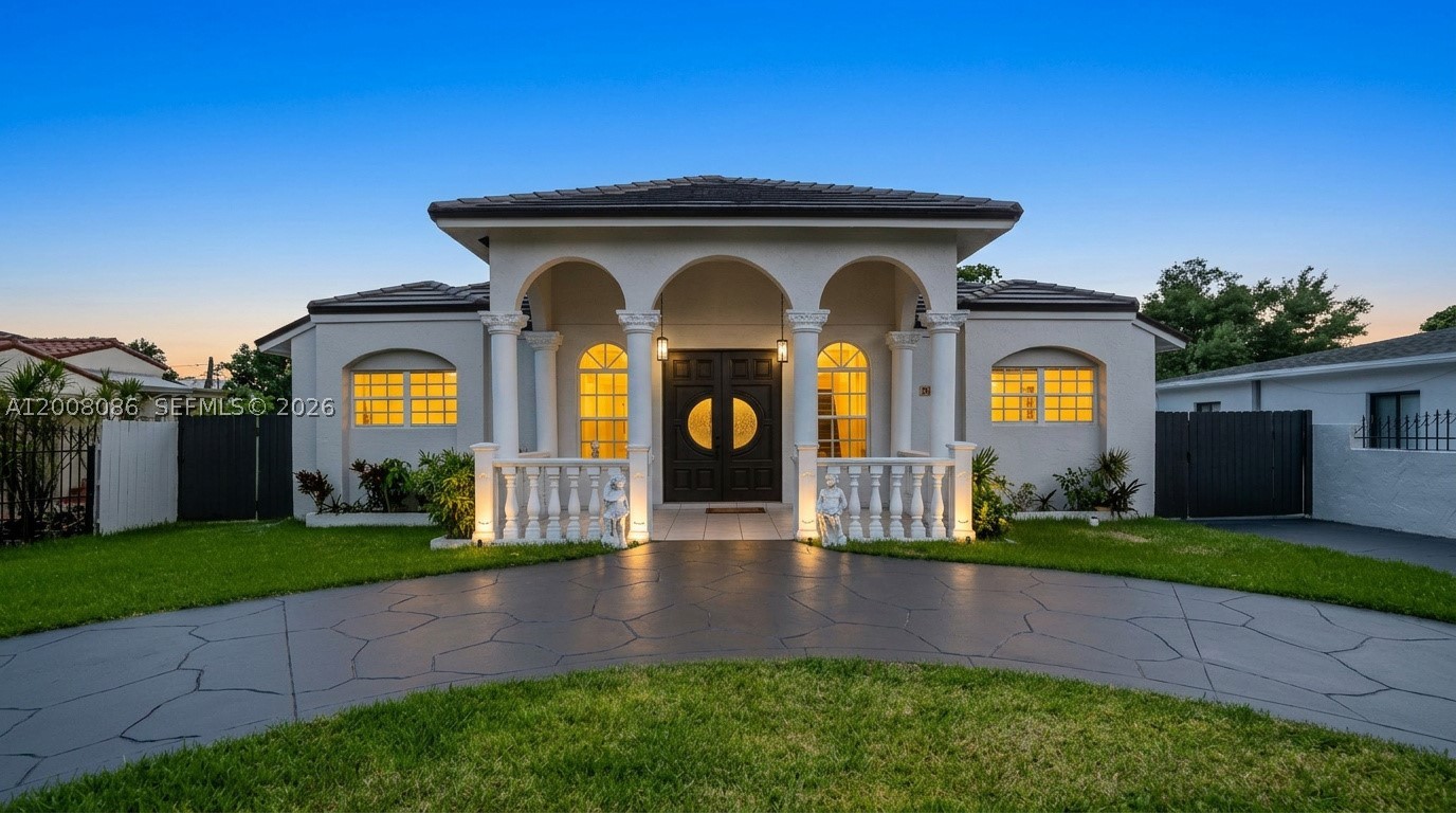 This majestic home features a new tile roof and a split floor plan with three bedrooms and a den. The layout is perfect for entertaining, with a large covered terrace in the rear yard that is ready for a summer kitchen, plus plenty of room for a pool. Located in a great neighborhood, it is close to downtown Miami, Coral Gables, and the beaches. This is the perfect turnkey property.  Easy to preview.