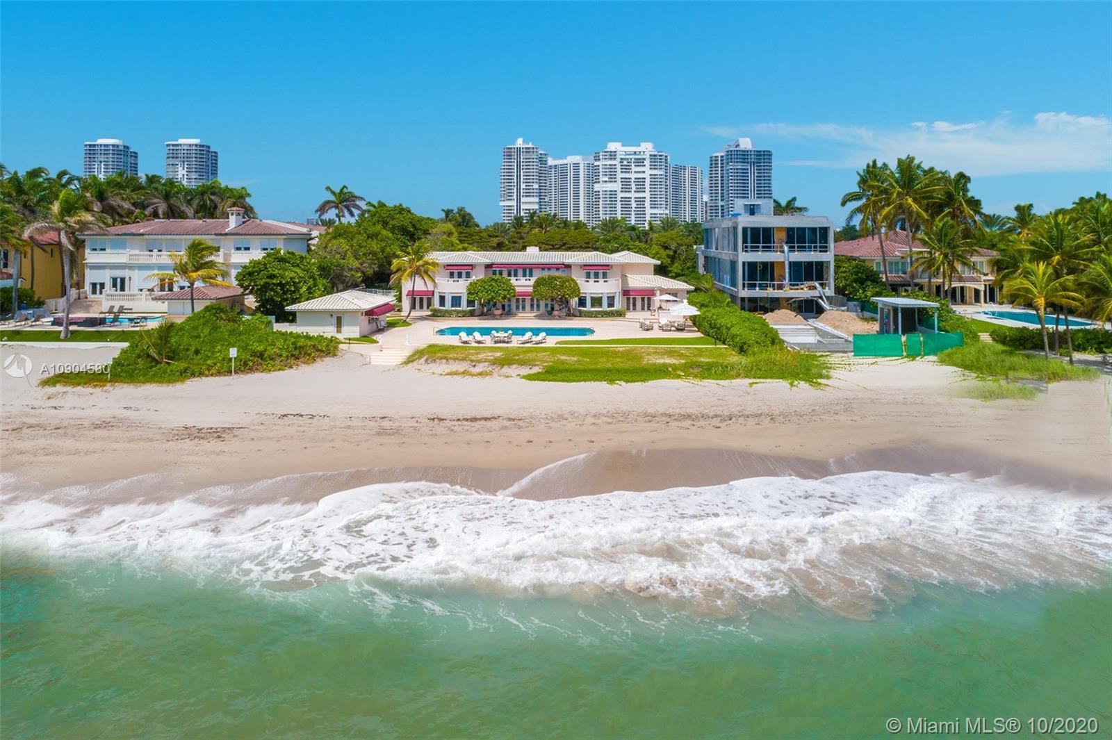 THE GOLDEN BEACH "SANDCASTEL"-  This classic 1938 Mediterranean estate is perfectly situated on one of the largest ocean-front lots in all of Miami-Dade County! Nearly 10,000 SF of construction and 40,500 SF of land with 150 FT of direct ocean-frontage! This property's size and ocean-frontage is comparable to that of many new ocean-front CONDO BUILDINGS! Rare over-sized pool and large ocean-front cabana/guesthouse/office are grandfathered in!  This is "Malibu in Miami" but with a much better beach!  Town of Golden Beach offers 24-hr police patrol, tennis courts, basketball court, playground, and private parks.  Close to Bal Harbour Shops, Aventura Mall, and world-class restaurants.  Contact listing agent directly to schedule an appointment.  Do not use Show Assist or Showing Time.