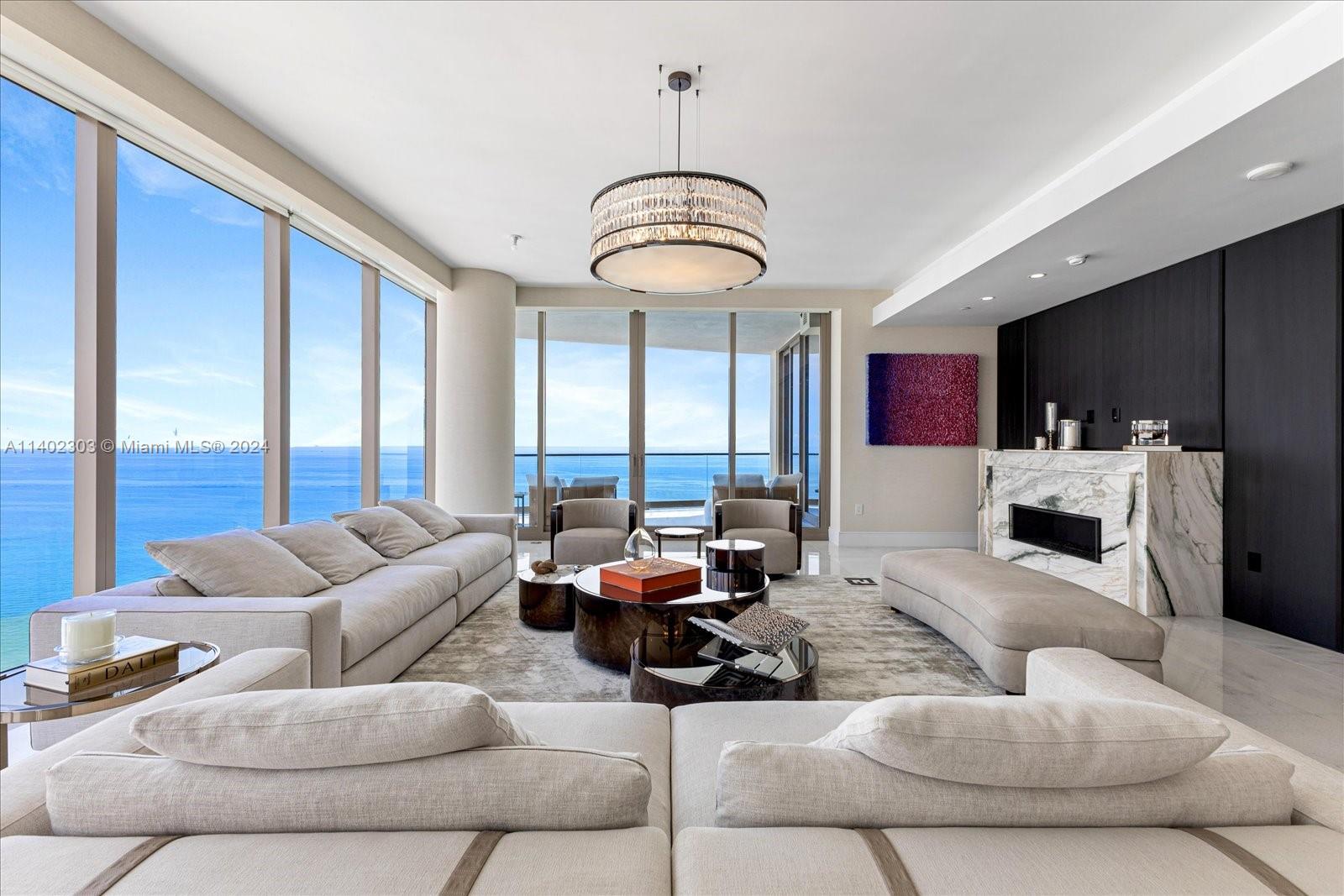 This spectacular 4 bedroom corner residence has the most magnificent finishes, and will be turnkey with an 800k furniture package by Luxury Living. This unit is located in the sought after  Boutique tower at the Estates at Acqualina. This north facing unit has a state of the art kitchen with a 14 foot long island, gas La Cornue range, a maids quarter with it's own bathroom and and Molteni kitchen, bathrooms and Master bedroom closets.  Available for occupancy fall of 2023. Enjoy what the Five star, Five diamond Acqualina lifestyle has to offer and be amongst the selected few that get to call the Estates at Acqualina home!