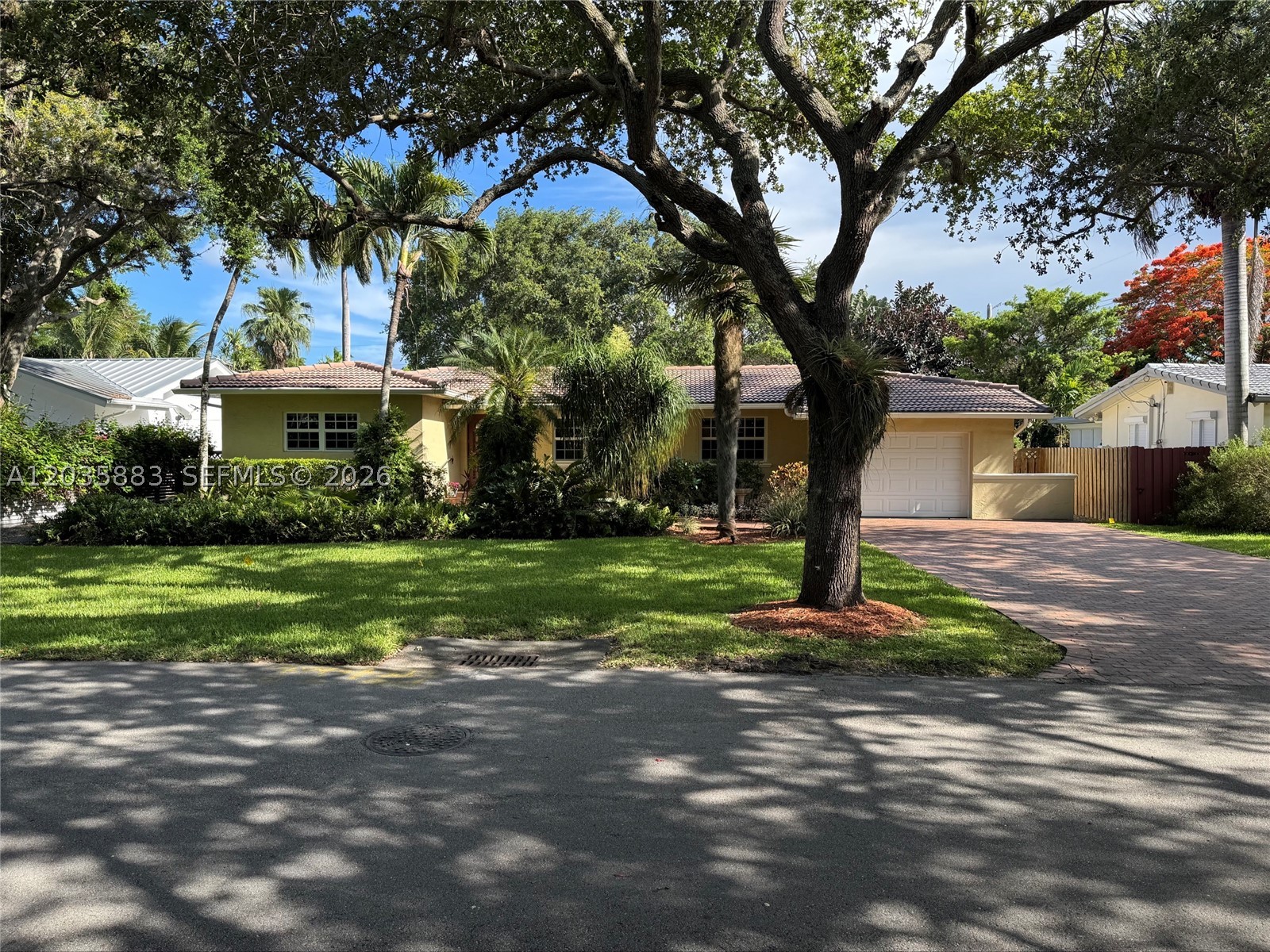 Meticulously maintained home in the most desirable area of the City of South Miami.  5 bedroom, 3 bathroom home on a large 11,520 square foot lot.  Spacious interior layout with over 3400 square feet of total living space and a one car garage.  Refinished red oak floors throughout; impact windows and doors; interior wood moldings; outdoor covered patio with tongue & groove cedar wood planks & beams and a 4 seat wet bar for entertaining.  Oversized pool with a keystone pool deck; landscape lighting and sprinkler system.  New kitchen in 2017 with solid wood white cabinets; marble countertop; farmhouse sink and a 6 burner commercial grade gas stove.  Home includes underground natural gas utility line with gas water heater and clothes dryer. 2 AC units (3-1/2 ton and 1-11/2 installed 5 years ago (10 year warranty).  The large lot boasts extensive landscaping including mature Oak Trees, Canary Island Date Palm, Old Man Palm, Tahitian Gardinia and a mature clusia hedge for backyard privacy.  This is a forever home — perfect for a growing family to empty nesters!