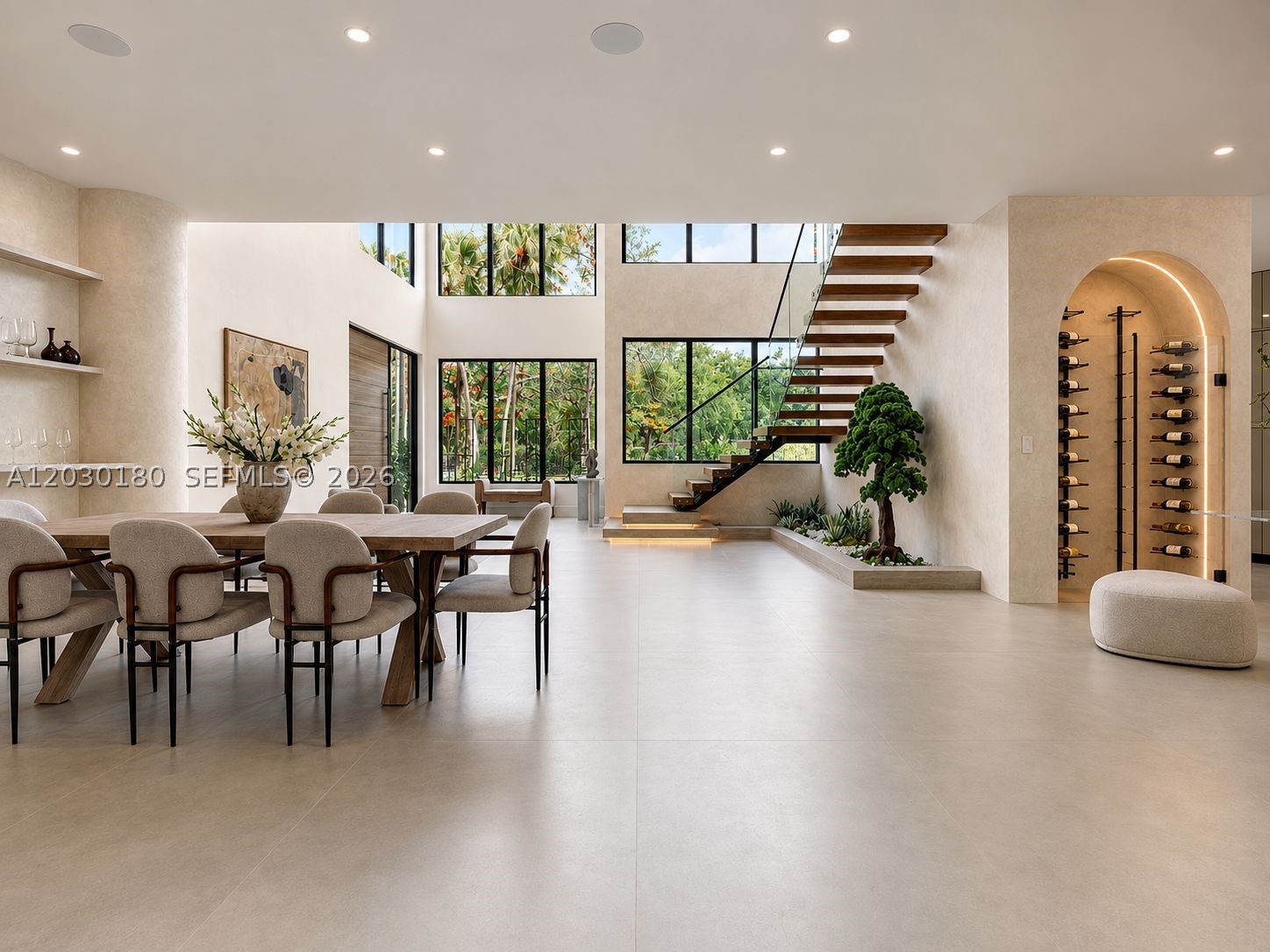 Exceptional new construction on a sprawling 30,884 SF corner lot, showcasing sophisticated modern design and impeccable craftsmanship. This gated 2-story residence offers 6 BD, 7.5 BA, plus a dedicated office. Double-height ceilings and expansive open living spaces are framed by floor-to-ceiling impact windows, filling the home with natural light and creating a seamless indoor-outdoor connection. Designed for both everyday living and entertaining, the home features custom Venetian plaster walls, a dramatic wine display, premium Thermador appliances, and refined contemporary finishes throughout. The versatile floor plan includes a home office and a desirable junior primary suite on the first floor, ideal for guests or multigenerational living. The 2,500 SF rooftop turfed terrace offers exceptional space for entertaining, recreation, or additional flex use. Outdoors, enjoy an oversized 37’ x 18’ resort-style pool with integrated spa, creating a private retreat for relaxation and entertaining. The expansive grounds provide ample room for a pickleball or basketball court, additional amenities, or a custom outdoor entertainment area. Ideally located near Baptist Hospital, Killian Greens Golf Club, top-rated schools, premier shopping and dining, and with convenient access to major highways, this exceptional residence presents a rare opportunity to own a newly constructed modern estate in one of Miami’s most desirable neighborhoods.