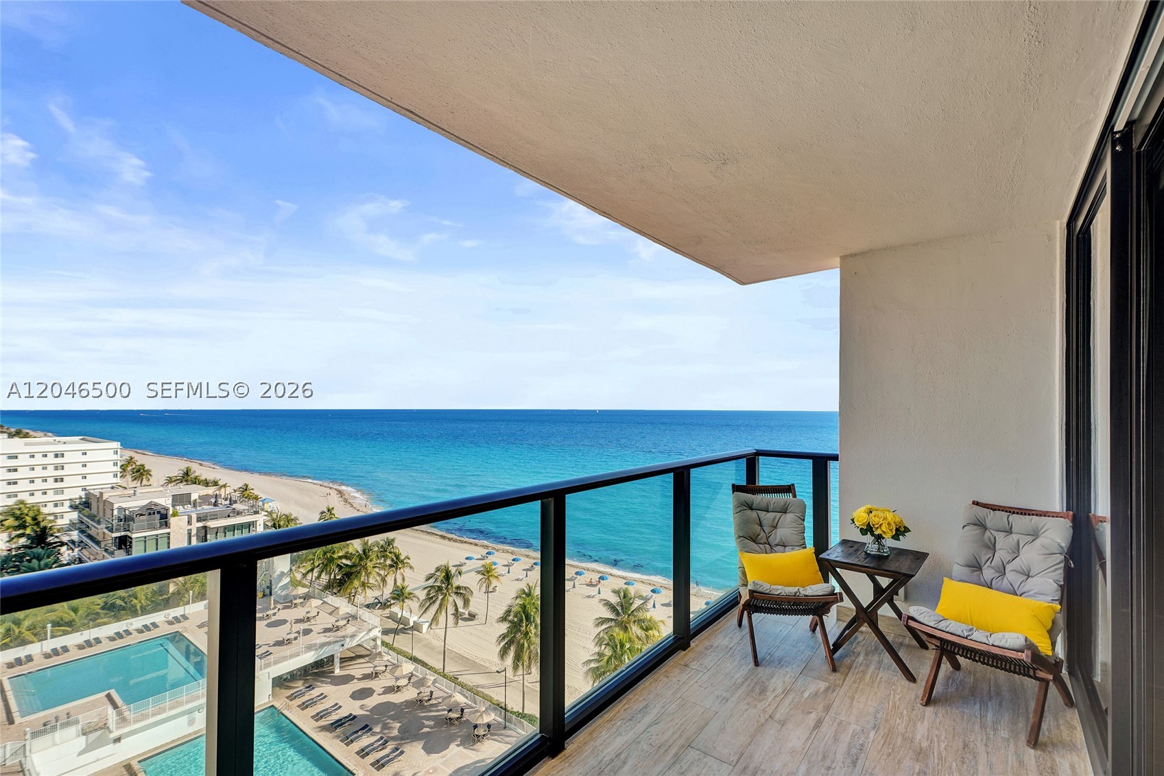 Step into this condo featuring the best views of the Ocean, pool area and Hollywood beach skyline. Impact-resistant hurricane windows provide safety, comfort, and quiet enjoyment. Enjoy a true resort lifestyle with 2 pools, 2 fitness centers, beach service, and an on-site restaurant. Located within a short walk to the iconic Hollywood Boardwalk, you’ll have easy access to shopping, oceanfront dining, live music, and free beach events. Perfectly situated just minutes from Fort Lauderdale Airport, Aventura Mall, and Gulfstream Village, this property combines luxury living with ultimate convenience. A must-see oceanfront gem!