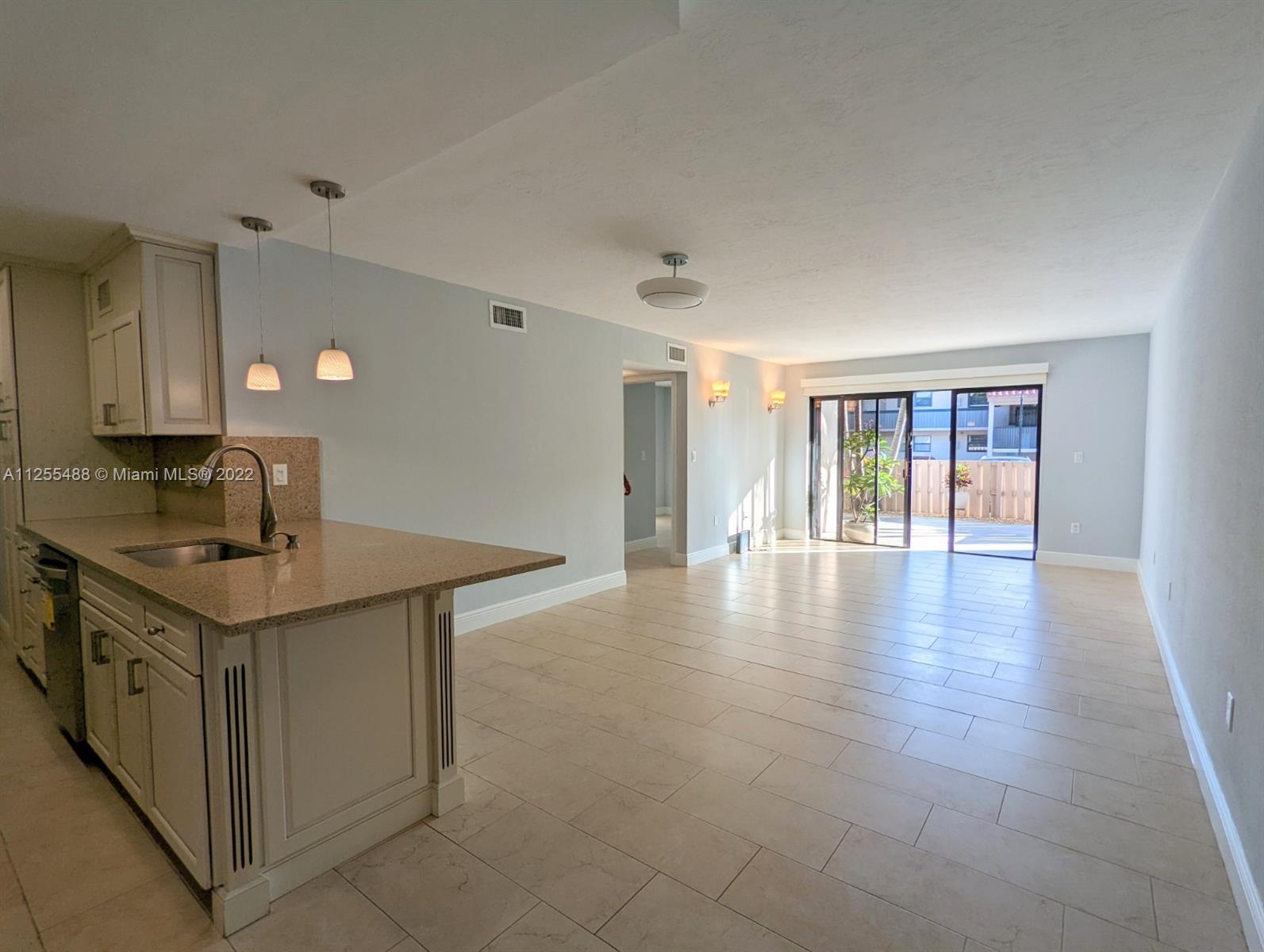 HARD TO FIND! This immaculate 2 bedroom apartment in Fontainebleau offers an open kitchen that has been fully remodeled with brand new SS appliances, granite counter top with breakfast bar and plenty of storage. Full size washer and dryer inside unit. Master bedroom with spacious and well organized walk-in closet. Best of all, you can enjoy your evenings in the your oversized private patio! Great location only 10 minutes away form Miami International Airport and minutes from both, FL-Turnpike and Palmetto 826 highways. Two parking spaces and internet included!