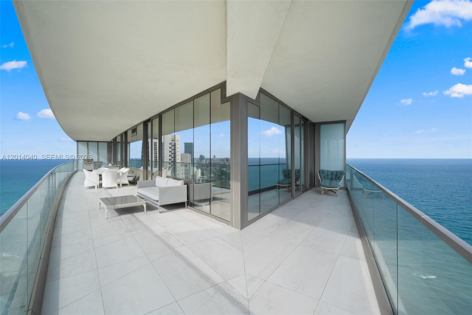 Introducing Residence 3205 at the world-renowned Residences by Armani Casa – an oceanfront gem in the heart of Sunny Isles. Perched on the 32nd floor, this 2-bedroom, 2-bathroom coveted corner unit spans 1,205 living Sqft. and features a wraparound terrace with breathtaking ocean, Intracoastal, and skyline views. The living space is bathed in natural light and seamlessly integrates to an open-concept kitchen with top-of-the-line appliances, sleek cabinetry, and a marble-clad island. The primary suite boasts a spa-style bath with a glass-enclosed rain shower and walk-in closet. Enjoy world-class amenities: private restaurant, full-service spa, fitness center, oceanfront pool & bar, cigar lounge, wine cellar, children's playroom, theater, and beach service.