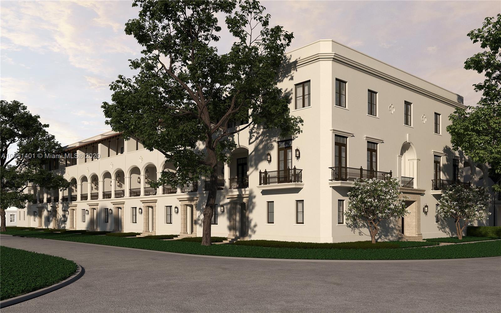 Named after the historical Biltmore neighborhood of Coral Gables where its located, Biltmore Row forms part of the exclusive Biltmore Square. The new three-story homes are walking distance from the city’s most historic properties, boutique shopping, popular culinary, entertainment, best schools & hospitals in the Country. Steps away from beautiful parks, country clubs, tennis courts, pools & golf courses. Biltmore Rows timeless façade is made up of ten elegant townhomes of to 6000sqft of total area, reminiscent of a distinguished Spanish-colonial residence. Among the hallmarks of Biltmore Row town houses luxurious features, include its architectural details & finishes, beautiful living indoor & outdoor spaces. Designed for ultimate security & privacy: fee simple homes with a low HOA fee.