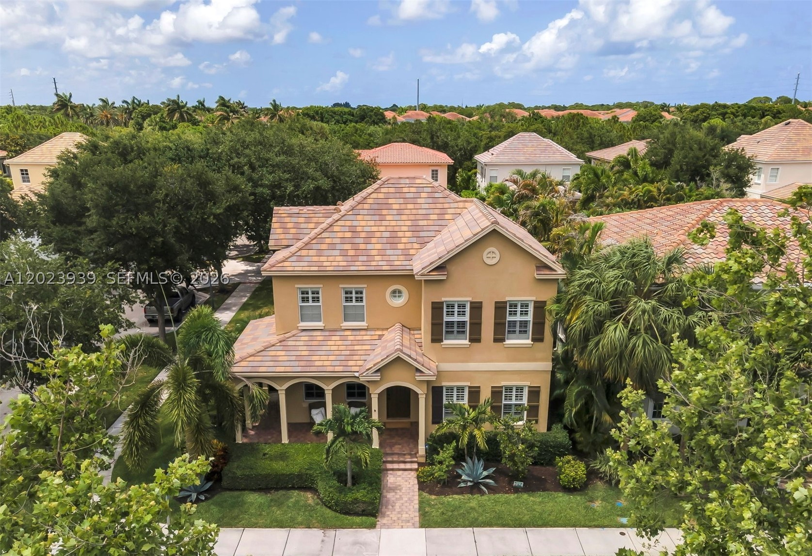 Nestled on a spacious corner lot in the sought-after Canterbury Place at Abacoa, this immaculate Ennis Model is an upgraded masterpiece that effortlessly combines comfort, style, and functionality. Professionally decorated and meticulously maintained, this 4-bedroom, 3-bathroom home (with an additional den) is a rare gem that truly shows like a model.
Step inside to be greeted by wide plank engineered hardwood floors, plantation shutters, elegant crown molding, and stylish lighting and ceiling fans throughout. The heart of the home—a large, open-concept kitchen—boasts granite countertops, a generous island perfect for gatherings, upgraded stainless steel appliances, and a seamless flow into the family room. Hurricane-rated impact windows provide peace of mind.
Outside, the wrap-around porch invites you to enjoy your morning coffee with serene views of the nearby preserve. The lushly landscaped yard, complete with pavers, creates a tranquil outdoor oasis ideal for relaxation or entertaining.
Located in a community zoned for top-rated schools—Lighthouse Elementary, Jupiter Middle, and Jupiter Community High—you’re also just a short stroll to Publix, local restaurants, and a quick bike ride to downtown Abacoa. Plus, the HOA includes a heated pool, clubhouse with a grand room, fitness center, aerobics studio, cable and high-speed internet.
This home is the perfect blend of luxury and lifestyle—don’t miss your chance to see it for yourself!