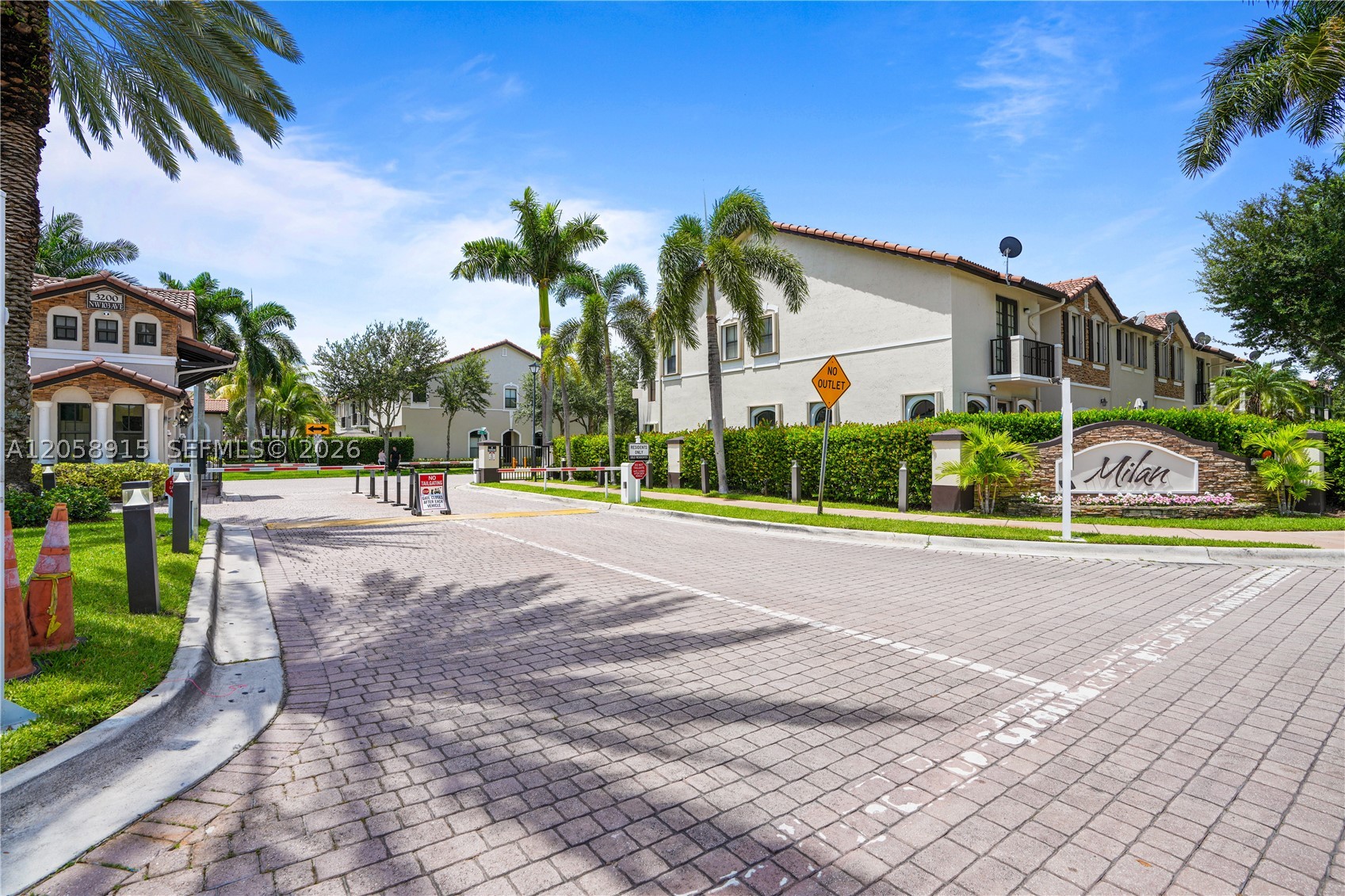 Beautifully remodeled corner unit townhouse in the wonderful community of Milan at Doral. This property is in a very family-oriented and desirable neighborhood, centrally located near shops, restaurants, parks, and all the best Doral has to offer. The home features 3 bedrooms, each with its own private terrace, and extra windows that, being a corner unit, let in natural light all day, creating a bright and cozy environment. There are 2 full bathrooms upstairs and the convenience of a half bathroom downstairs, along with the kitchen, garage, and living room area. Recently upgraded marble floors upstairs, staircase in wood, and all major appliances and AC less than 3 years old make this a turnkey home ready for you to move in. All windows have accordion shutter protection, and all doors have been upgraded to impact-resistant glass. The tiled patio offers a great outdoor seating area for entertaining or relaxing with family and friends in the afternoons. Don?t miss this wonderful opportunity to own a move-in ready townhouse in Doral.