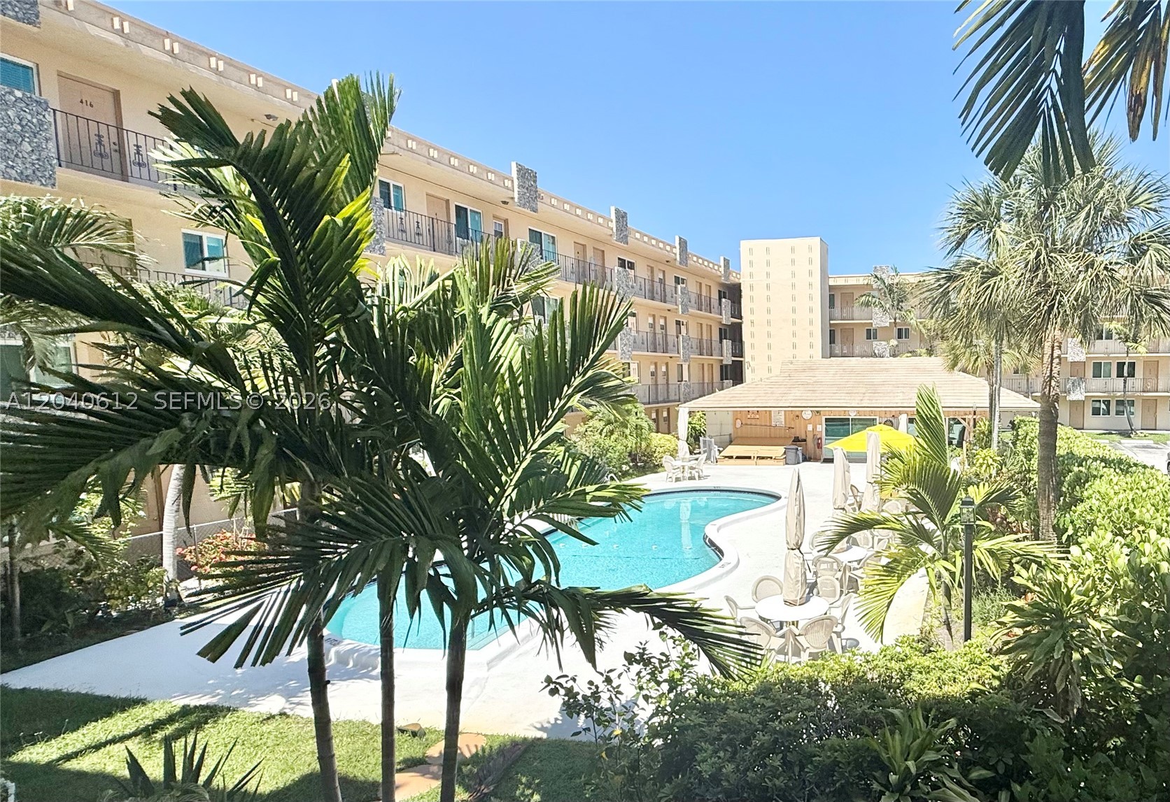 Well managed 55+ Bldg. has passed 40 Yr & 50 year inspections. LOW MAINTENANCE FEE. ALL IMPACT WINDOWS. No outstanding assessments & none expected. Freshly painted & Immaculate Spacious 1/1 Condo. Kitchen has lots of cabinet space. Excellent location, walking distance of downtown Hollywood, and minutes to the beach and the famous boardwalk. Clubhouse w/BBQ are and heated pool. Very friendly community and & well managed community. NEW ROOF. No Pets. RENT RESTRICTION: No rent first year owned, 2 mos. min ~ max 6 months and only once a year. NO AIRBNBS All information deemed reliable must verify with assoc. 1 assigned Parking. Additional storage unit.