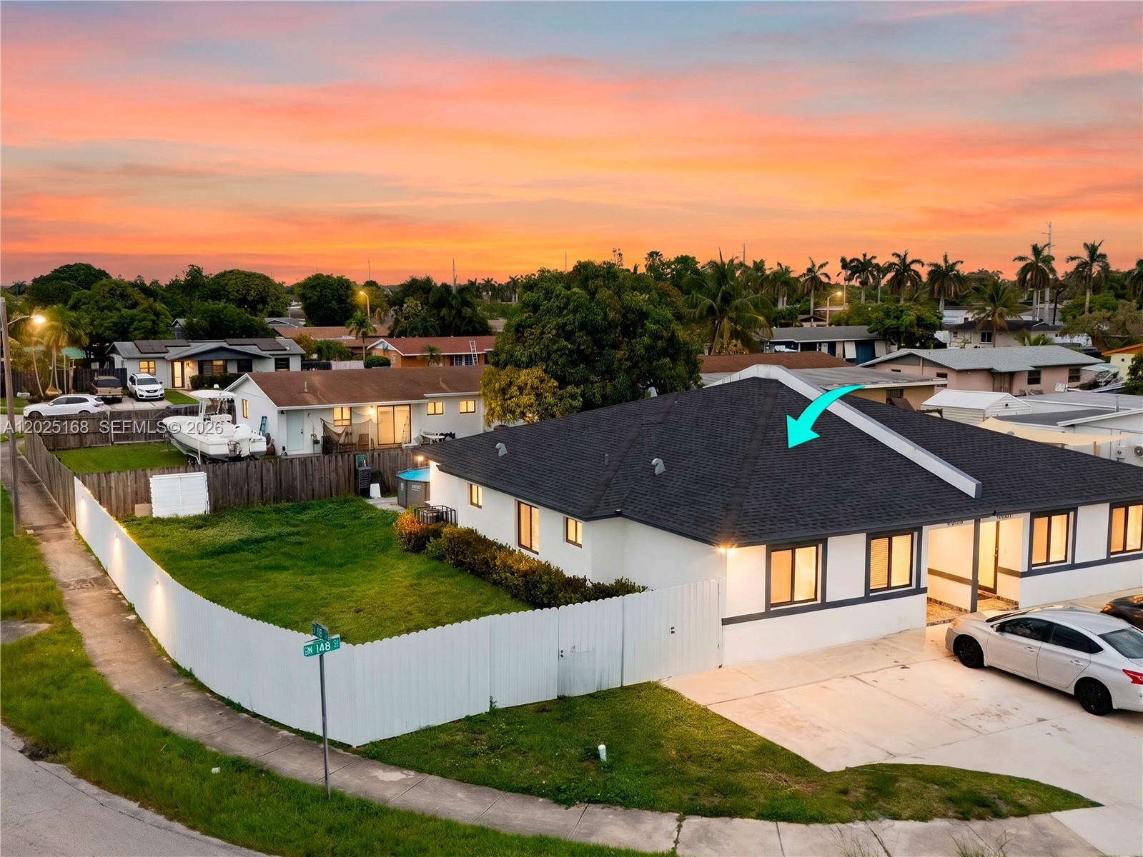 |2023-BUILT TWIN HOME | NO HOA | APPROX. 5,000 SQ FT CORNER LOT | Welcome to one of the newest homes available in the area. Built in 2023, this 3-bed 2-bath residence offers the comfort, efficiency, and peace of mind of modern construction in a neighborhood where most homes were built decades earlier. Inside, you'll find a bright open-concept layout, impact windows and doors, contemporary finishes, tile flooring throughout, a modern kitchen, in-unit laundry, and the low-maintenance lifestyle that comes with owning a nearly new home. Situated on an oversized corner lot with approx. 5,000 sqft of outdoor space, this property offers endless possibilities. Create your dream backyard with a pool, jacuzzi, summer kitchen, outdoor entertainment area, playground, garden, or dedicated space for your boat, RV, trailer, work vehicles, or recreational toys. The property also offers exceptional parking capacity, with room for multiple vehicles in the front driveway and extensive additional parking within the fenced yard. Conveniently located near Miami Zoo, rated schools, restaurants, Jackson South Hospital, Palmetto Golf Course, The Falls, Miami Executive Airport, major highways, and countless everyday conveniences. Whether you're searching for a primary residence, a multigenerational living opportunity, or an investment, this home offers flexibility, outdoor space, and modern construction that are rarely found together in today's market. Properties like this don't come around often.