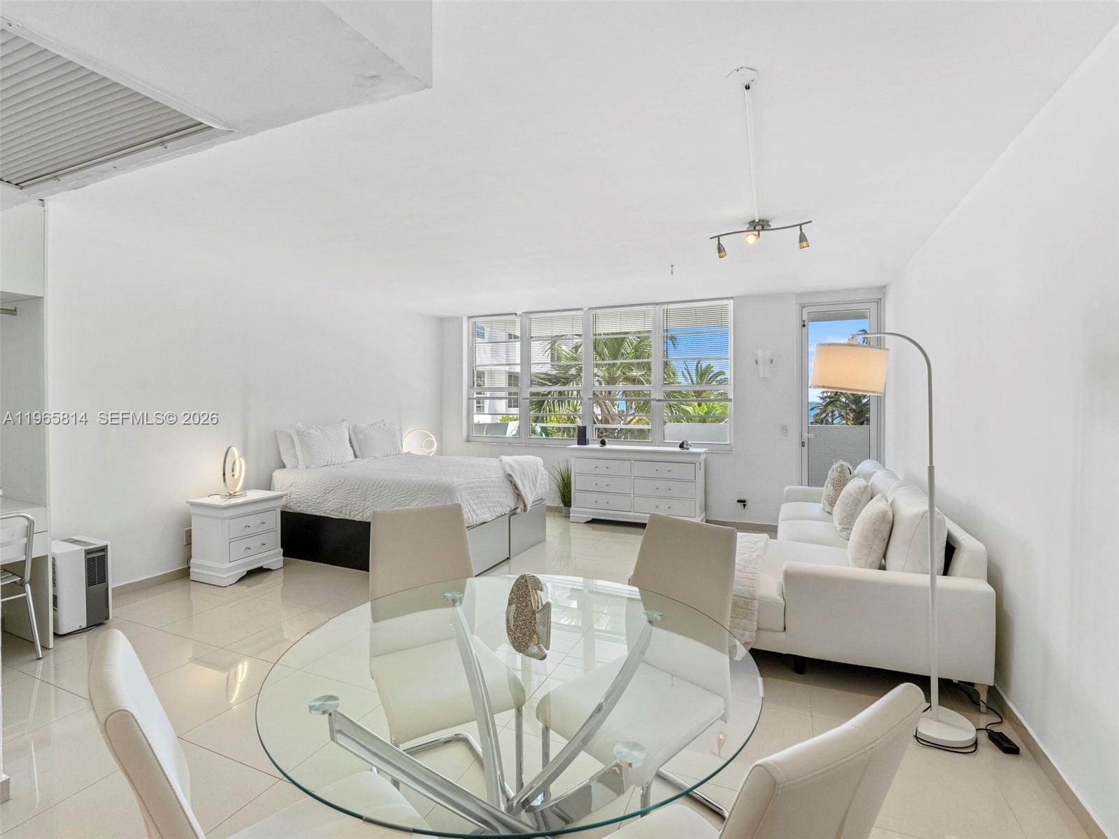 Stunning direct ocean and garden views from this beautifully positioned studio at the iconic Decoplage. This residence features a spacious open balcony—a highly sought-after and limited privilege within the building—perfect for enjoying the ocean breeze and spectacular sunrises.
Residents enjoy resort-style amenities including an oceanfront pool, fitness center, community room, on-site laundry facilities, and direct beach access.... Prime location at the corner of Lincoln Road and Collins Avenue, offering immediate access to world-class shopping, dining, and entertainment. Directly across from The Ritz-Carlton South Beach and moments from Flamingo Park, The Fillmore Miami Beach, and South Beach's most renowned attractions.....An exceptional opportunity to own in one of Miami Beach's most desirable oceanfront communities. Parking: 2 spaces — 1 assigned parking spot and 1 valet.