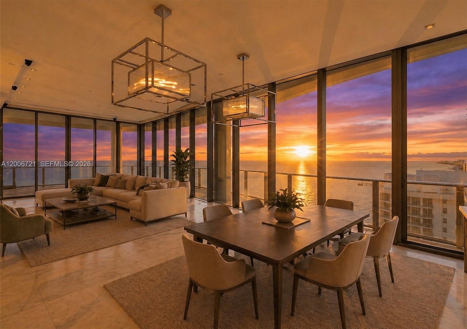 Elevated oceanfront living awaits at Château Beach Residences, one of Sunny Isles Beach’s most prestigious full-service addresses. This expansive 3-bedroom, 5 full and 1 half-bath residence offers approximately 3,340 square feet of interior living space, complemented by an extraordinary 869 square foot terrace designed to capture sweeping Atlantic Ocean views and seamless indoor-outdoor living.

Floor-to-ceiling glass frames endless water vistas while spacious living and dining areas open effortlessly to the oversized terrace, ideal for entertaining or enjoying sunrise mornings above the shoreline. The gourmet kitchen is appointed with premium Sub-Zero and Bosch appliances, custom cabinetry, and refined finishes tailored for both style and function.

The primary suite serves as a private retreat with spa-inspired baths, dual vanities, soaking tub, and generous closet space. Additional en-suite bedrooms provide comfort and privacy for guests.

Residents of Château Beach enjoy an unmatched lifestyle with world-class amenities including private beach service, oceanfront pool deck, fitness center, spa with sauna and steam rooms, wine lounge, business center, valet, concierge, and 24-hour security.

A rare opportunity to own a premier oceanfront residence with exceptional scale, panoramic views, and resort-caliber living in the heart of Sunny Isles Beach. Residence is virtually staged