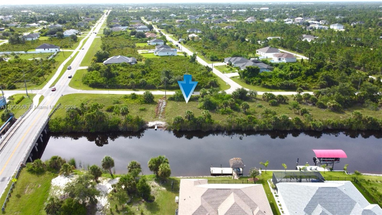 Discover your perfect waterfront homesite in the heart of South Gulf Cove! Featuring 80 feet of water frontage and a unique community lock system that allows boaters to navigate from the freshwater canals out to Charlotte Harbor and into the Gulf of America with ease, this prime lot offers the ideal setting to build your dream coastal retreat. South Gulf Cove is a boater’s paradise with miles of navigable canals, parks, playgrounds, and sidewalks all within a relaxed, friendly community. Just minutes from the pristine beaches of Boca Grande and Manasota Key, enjoy nearby golf, dining, and shopping. With public water and sewer available as well as no zoning restrictions for "Scrub-Jays". Start living the Florida lifestyle you’ve always imagined in this hidden gem of Port Charlotte.