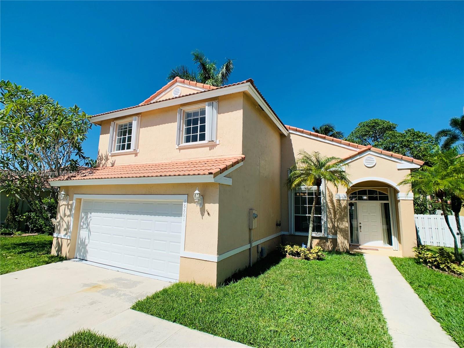 Rarely available and well maintained Pembroke Pines home. Located in Kensington Park, this is a must-see two-story residence that features 3 spacious bedrooms and 2 1/2 bathrooms, a formal dining room, living room, family room, eat-in kitchen, laundry room (washer/dryer included) and 2 car garage. Additionally, the entire first floor is tiled and the second floor consists of engineered wood floors. The back yard is completely fenced with a screened patio for convenient entertaining. All windows have hurricane shutters. Hurry, this property will not last! 360 Degree Virtual Tour available.