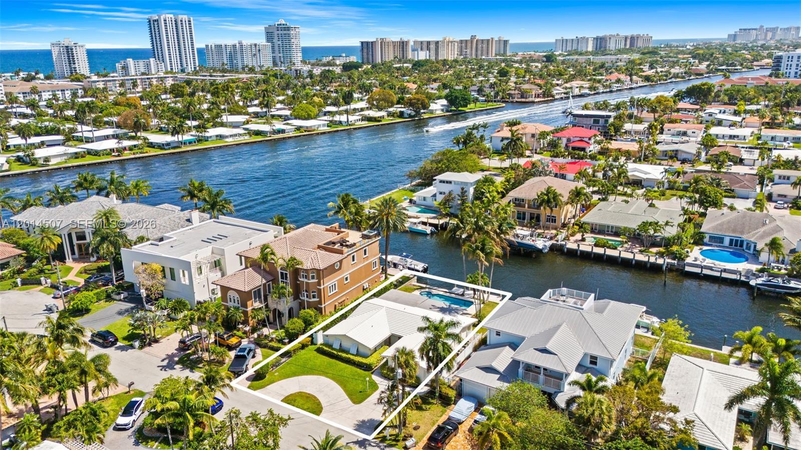 Welcome to your private oasis at 2548 SE 12th St. This stunning property offers 8,627SF of waterfront land situated on the 120' wide Sago Waterway, with expansive views of the Intracoastal, while having 70' of protected frontage. With 2,558SF of beautifully designed living space and featuring 3 spacious bedrooms including a huge primary suite, and 3 full baths, this place embodies a true South Florida lifestyle in an unbeatable location. Outdoors, a tropical paradise awaits. With a sparkling pool and spa, large lounging or dining space and endless water views making it the ideal retreat for relaxation or gatherings with friends and family. Step inside to discover natural light-filled interiors with ideal southern exposure, creating an inviting and relaxing atmosphere with water views throughout. A thoughtfully designed floor plan provides excellent flow, perfect for both daily living and entertaining. This home combines space, a central location, and all the waterfront lifestyle amenities you could dream up, all in a picturesque setting for unbeatable value with a 2020 Roof, impact windows & doors, and a healthy seawall. Whether looking for your forever home, a seasonal escape, or a blank canvas for your waterfront dream home, this property delivers. For developers or Buyers looking to build, the 124'x70' lot with 35' max buildable height offers endless options. Don't miss the opportunity to make this exceptional opportunity yours. Schedule your private showing today!
