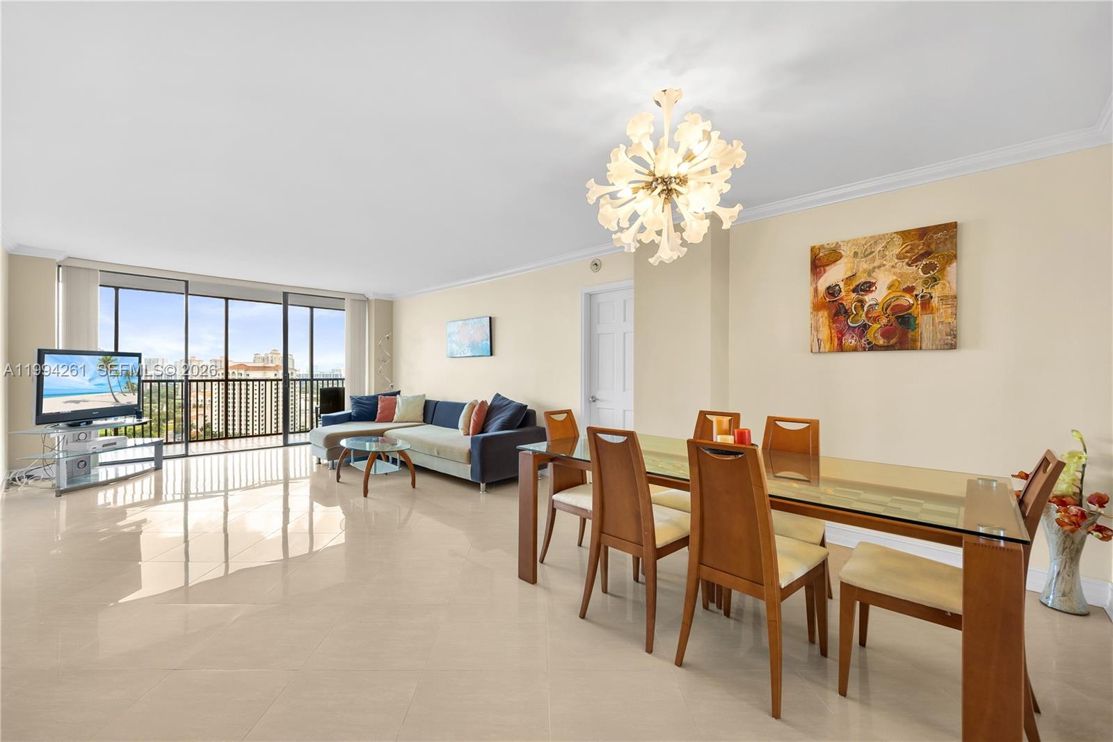 Bright and light high-floor 2 bedroom, 2 bathroom of 1,313sqft in Coronado Tower III features split floorplan, ample dining area, renovated kitchen, KitchenAid appliances, beautiful tile throughout the residence. Both bedrooms have access to oversized balcony with amazing golf course, city and ocean views. Can be sold furnished or unfurnished. 
Coronado complex offers an unparalleled location on Turnberry golf course, you can enjoy immediate access to the scenic Don Soffer exercise trail and are just steps from world-class shopping at Aventura Mall. The beaches of Sunny Isles and Hollywood are within easy reach, and Coronado’s renovated resort-style amenities with ample parking are at your disposal. You also have access to a-rated schools, from elementary through high school. 
The building has over 2mln reserves, passed 40-year recertification. Elevators, lobby, hallways, garage, pool area and gym have been renovated. One assigned covered garage space, plenty of guest parking. Storage unit. HOA covers insurance, amenities, utilities e.g. water, cable and internet, you pay for electricity only.