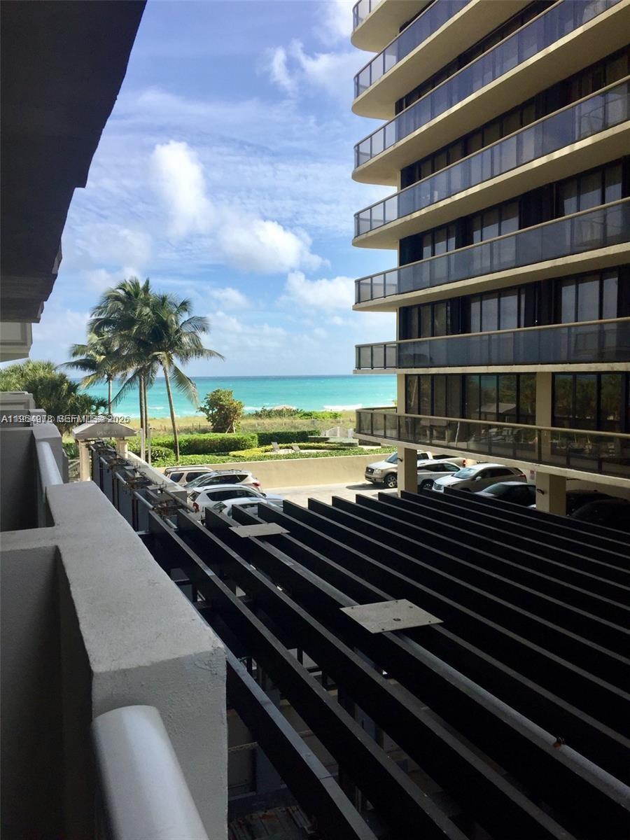 Beautifully oversized studio in a prime Surfside beachfront building. This bright residence features a walk-in closet, full-size kitchen, separate laundry room, and a private terrace with partial ocean views. The unit is equipped with Murphy beds and wood flooring throughout the main living area, offering both style and functionality. Spiaggia is a full-service oceanfront condominium with 24-hour concierge, valet parking, fitness center, and a remodeled oceanfront pool with beach service, including complimentary chairs and umbrellas. Ideally located just steps from Surfside Boulevard and minutes from Bal Harbour Shops, with easy access to restaurants, cafés, Publix, CVS, Starbucks, and more.