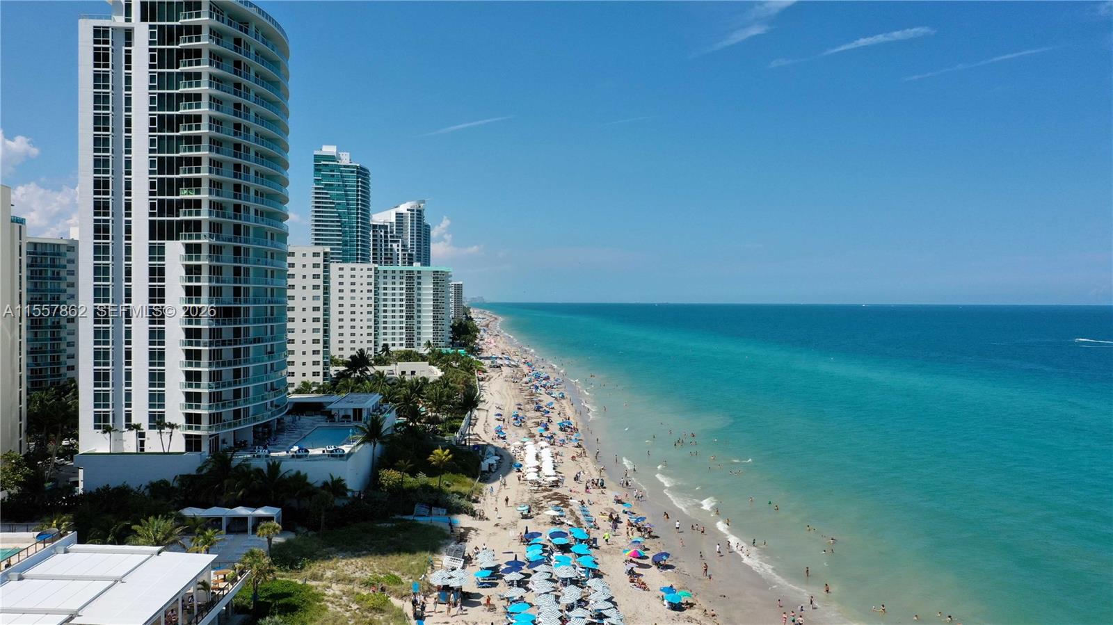 This gorgeous 2 bed/2 bath corner unit at Hyde Beach Resort faces Southwest with views of the city, intercostal, beach and more. Unit comes fully furnished and equipped by ARTEFACTO, floor to ceiling glass windows and high end Subzero and Bosch appliances. Washer and dryer in unit. Building amenities includes two infinity-edge ocean view pools, sundeck and private cabanas, two restaurants, fully equipped Fitness Center overlooking the ocean, full-service Spa with steam and sauna rooms, 24-hour personal concierge and 24-hour room service. There are no rental restrictions, you can manage yourself, with a company of your choice or put it in their rental program. Great AIRBNB investment! Located minutes from Aventura mall, Gulfstream, Casino and Restaurants.