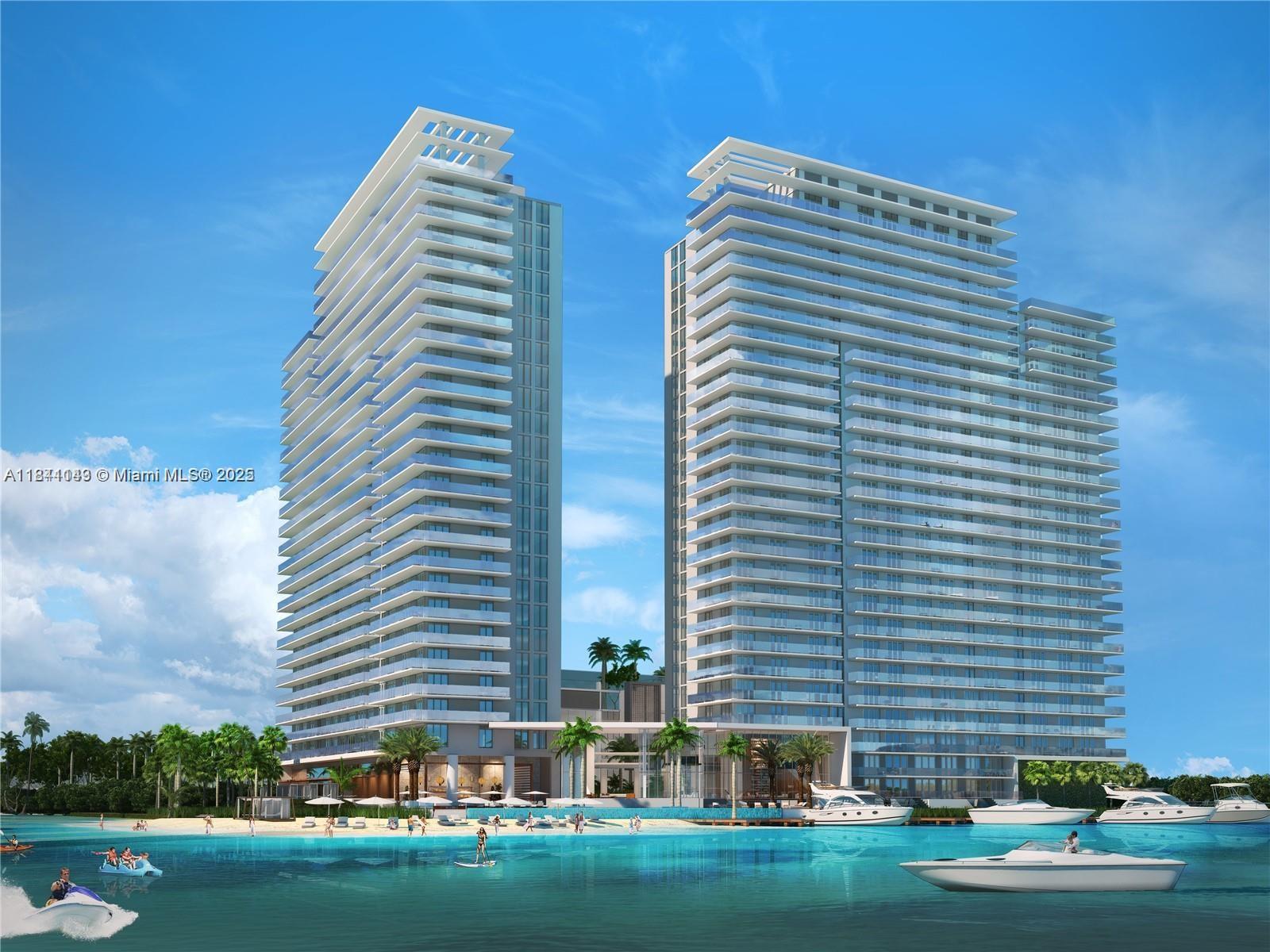 Open water view in North Miami Beach. Fantastic 2 bedrooms + den and 2 full bathrooms. Be part of this amazing and gorgeous full amenities building. This unit features fully equipped Italian kitchen, Italian porcelanato flooring's, custom made closets, blinds and private elevator. Move in and enjoy these full amenities residences. Spa, gym, playroom, private beach, infinity pool, outdoor water sports, play room for kids, 24 hours valet. 10 minutes from the beach and Aventura mal