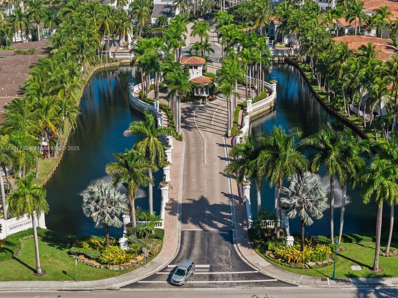 First time on the market! Gated sought-after home in the center of Aventura. Elegant Mediterranean-style in Aventura Lakes over 3,000 SqFt of luxury living, one of the largest floor plans in the community. Light and bright home featuring 4 spacious en-suite bedrooms, each with its own private bathroom, guest bathroom on the first floor. Hunter Douglas Silhouette, accordion shutters, french doors & balconies to enjoy the views. Professionally decorated residence rarely used as a second home, in pristine condition. Perfectly positioned on the preserve and a tranquil lakefront lot, enjoy a private pool and spa surrounded by peaceful views ideal for entertaining or simply relaxing. Great property to show. Chandeliers and select art pieces are excluded from the sale. Resort style clubhouse.