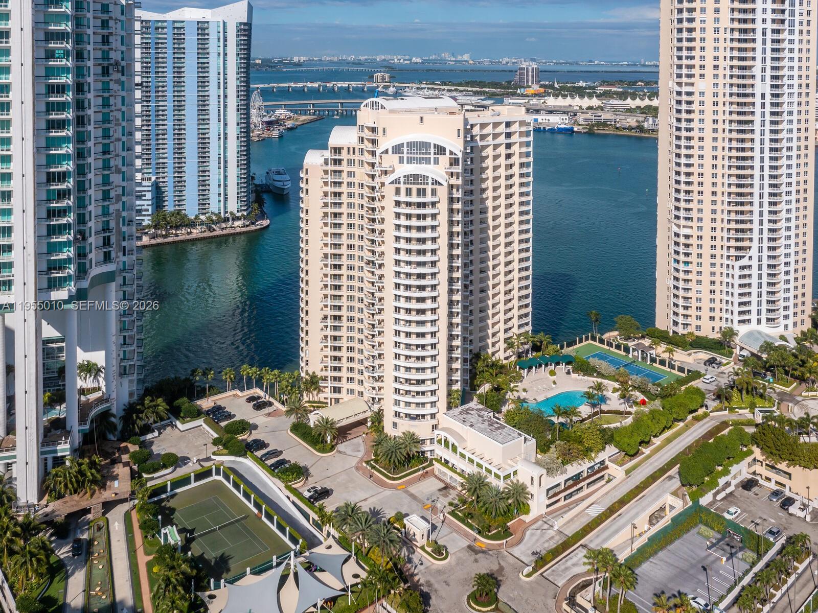 Spectacular fully  furnished unit with stunning bay views in exclusive Brickell Key. Modern finishes, stainless steel appliances, and the convenience of an assigned covered parking space. One Tequesta Point offers resort-style amenities: waterfront pool, state-of-the-art fitness center,barbeque area, racquetball & squash courts, business center, 24-hour concierge, and valet. Prime island location just steps from the waterfront promenade, parks, gourmet markets, and Brickell’s top dining and shopping. Move-in ready luxury living. The new owner is not permitted to rent the property during the first year of ownership.Please must use showing time to schedule appointment. DO NOT TEXT A REALTOR