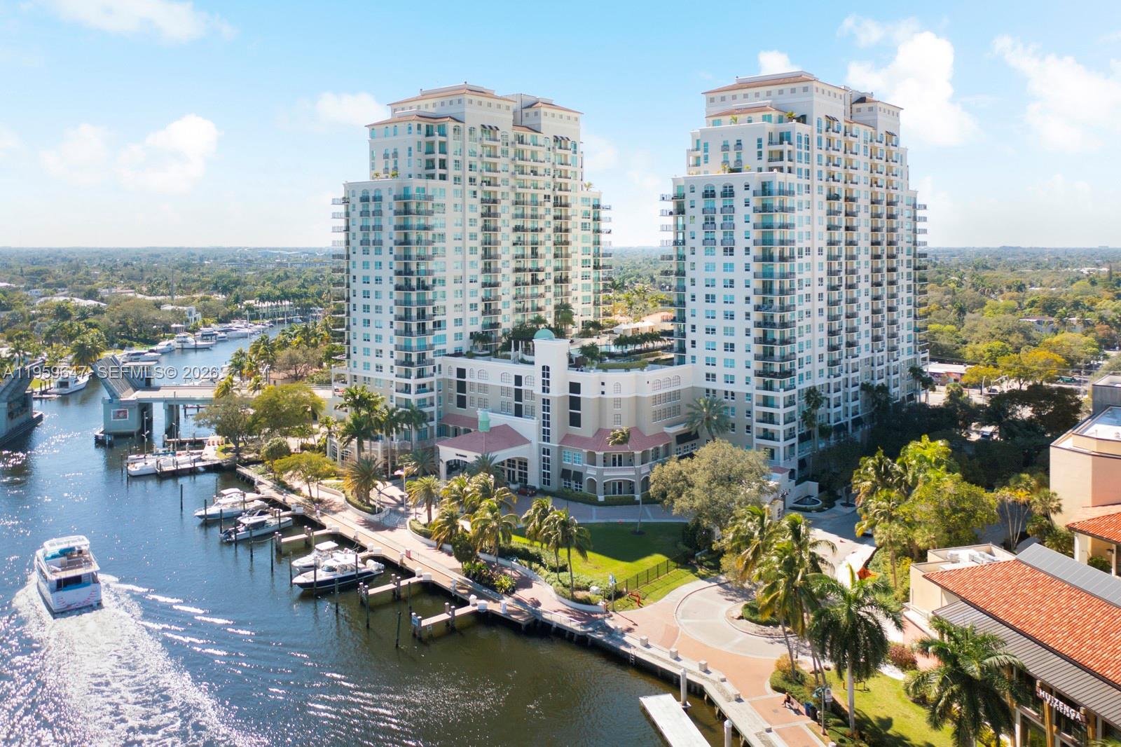 Captain's paradise at The Symphony. This highly desirable 20th-floor northeast corner residence includes a 41-foot boat slip steps from the lobby and offers sweeping views of the New River and city skyline from sunrise to sunset. 

The spacious 2-bedroom, 2.5-bathroom with split floor plan lives like two private suites, featuring expansive living and dining areas, floor-to-ceiling impact glass windows and doors, and two private balconies.

The residence has been impeccably maintained with tile & wood floors throughout, an abundance of storage with walk-in closets, and a full-size washer/dryer. Also includes a prime, ground-floor parking space.

Guard-gated, waterfront building with full reserves, no special assessments, a new roof (2023), and passed structural integrity report, ownership here offers confidence and peace of mind. Resort-style amenities include a two-story lobby, 24-hour front desk, valet and security, heated pool and jacuzzi, spa, fitness center, sauna, club room, business center, BBQ grill, and lush green spaces. Maintenance covers water, cable, internet, pest control, and security.

Located in the highly desirable Sailboat Bend neighborhood along Riverwalk, next to the Broward Center for the Performing Arts, museums, dining, nightlife, and Las Olas Boulevard—with easy access via free Water Taxi. Schedule your private showing.