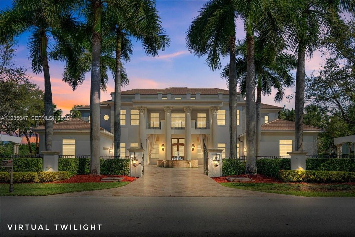 Located within the gated community of Landmark Estates, this newly remodeled 2.2-acre compound offers the ultimate in privacy and resort-style living. Designed for entertaining, the grounds feature a putting green, campfire, and NBA regulation basketball court. The estate includes two fully separate guest houses, each complete with full kitchens and living areas—ideal for guests or extended family. Outdoor living is elevated with fully equipped summer kitchens featuring commercial-grade refrigeration, sinks, dishwasher, bar, hibachi, smokers, and grills.
The main residence offers 7 bedrooms plus library, gym, recreation room, movie theater room, and 8.5 bathrooms. A spacious primary suite is located on the main level connecting to once a home gym or huge room for a nursery and a large private office Master features 2 expansive walk in closets, sitting area, fireplace, and wet bar. Upstairs includes five additional bedrooms, a large recreational room with sitting area and fireplace, and a designated movie theater room or could be 8th bedroom. Remodeled kitchen with Taj Mahal marble and large eat in area that overlooks resort pool. Connecting to kitchen is formal dining room and expansive family room that flows perfectly for family gatherings. Wet bar in living room that also leads out to entertainers backyard. All upgraded bathrooms feature designer Taj Mahal Marble. A circular driveway with flowing fountain & 4-car garage provide ample parking. Must See!