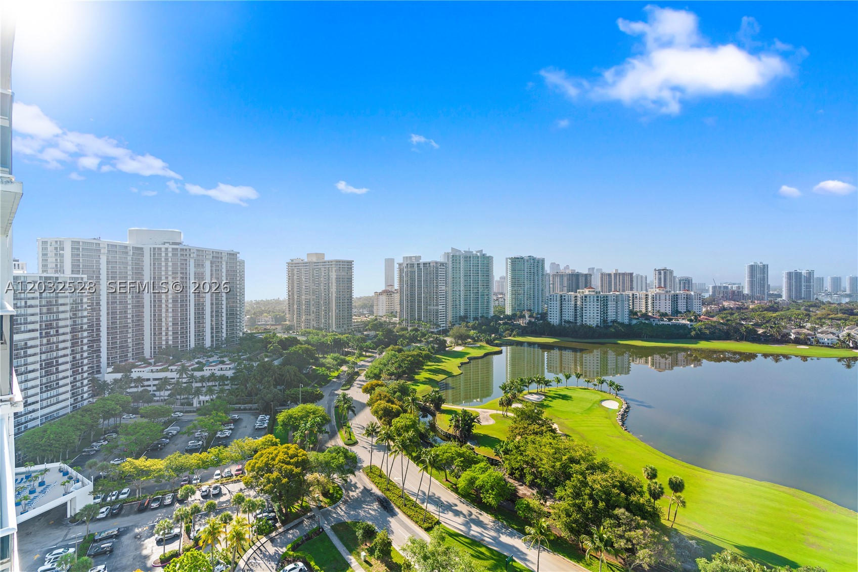 This 24th floor unit is "The Choice Line " rarely comes available! Split floor, sliding doors from both full size bedrooms 2 full baths with huge living and dinning combined . Galley Eat in Kitchen.  Balcony spans across the entire layout of the unit. Huge Balcony with Panoramic views of the Turnberry PGA Golf.
This is a rare opportunity to own a premier condo in a highly sought-after location at an affordable price with modest condo fees. Located close to both major airports, south beach, casinos and  restaurants,. This golf community offers  a 3 miles walking and jogging path, free courtesy car service, is in walking distance of the Aventura mall, tennis, pet parks , 3 miles to the beaches and so much more..