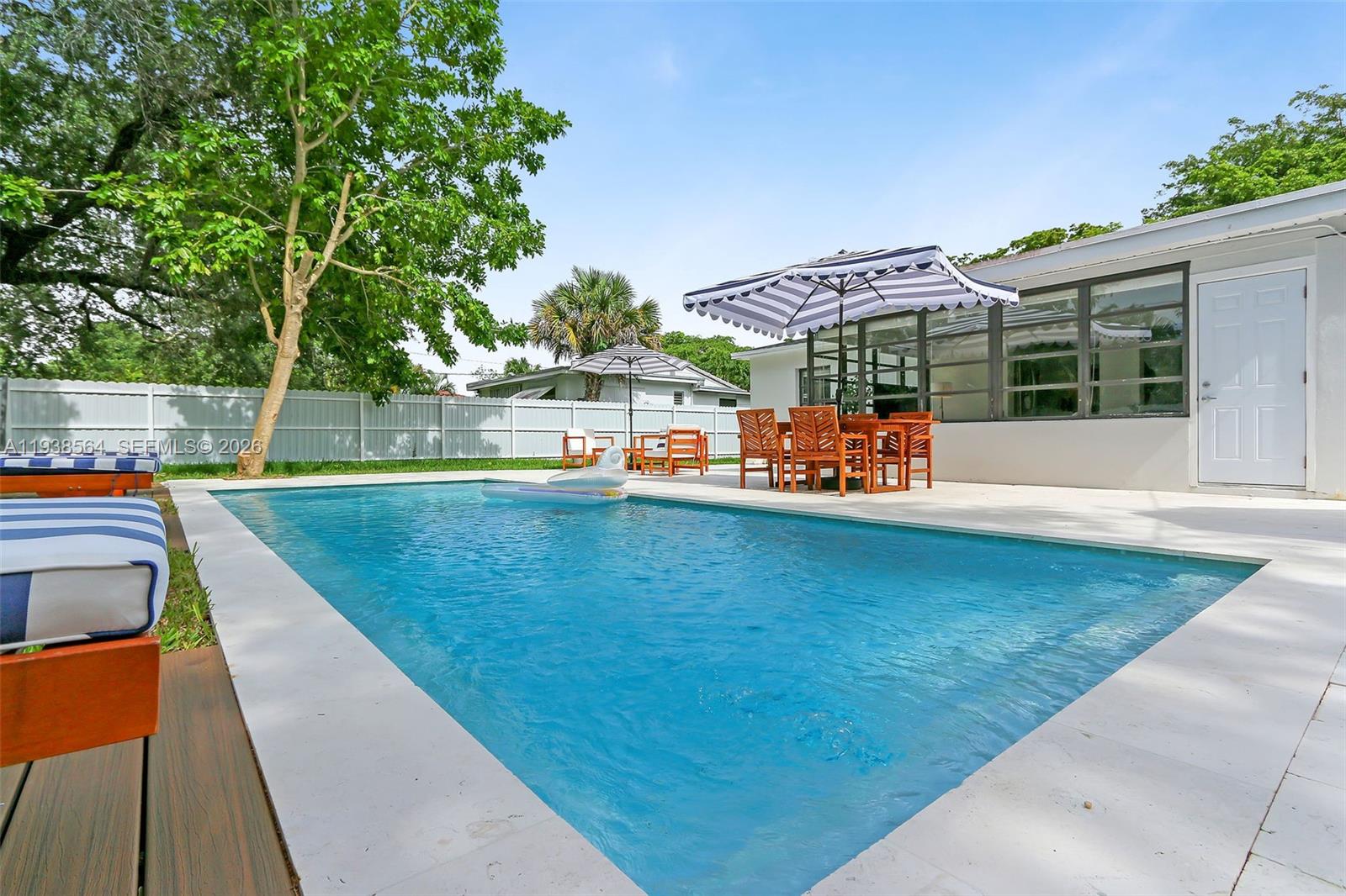 Welcome to this fully furnished turnkey property centrally located only 4 blocks from Biscayne Blvd in the heart of North Miami Beach. This property is the perfect oasis for an end user with a private fenced-in resort-style backyard with a beautiful pool. The property features new floors, kitchen, bathroom, lights, quartz countertops, acrylic cabinets and stainless steel appliances. This property won't last long, contact listing agents for more information.