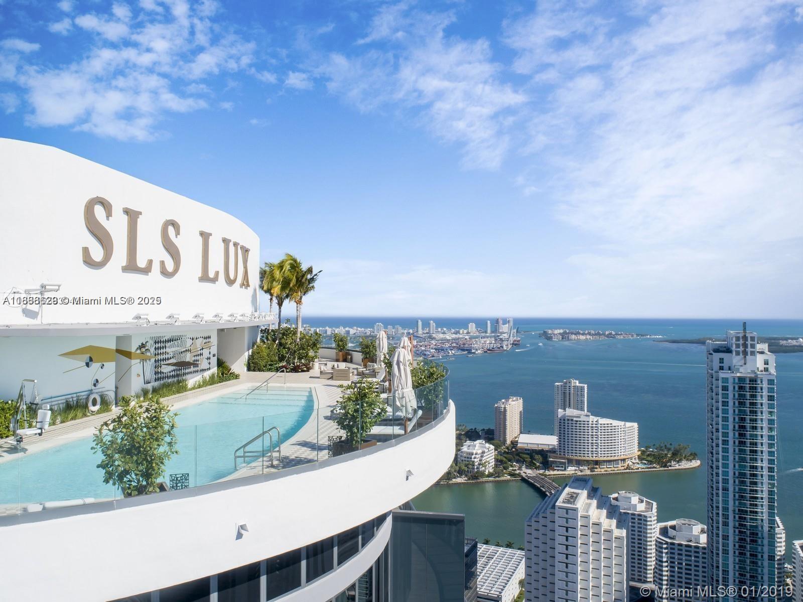 Investor's Dream! Immerse yourself in the luxury life at the SLS LUX. This incredible 3 bed | 3 bath corner unit is the peak of Brickell City life. Enjoy a private foyer as soon as you get off the elevator, a huge wrap around balcony with breathtaking views, and a spacious floor plan. SLS has 5 star amenities including a fitness room, 9th Floor pool with a bar + cabana & towel service, a resident only roof top pool (57th floor), tennis court, basketball court, kids’ playroom, resident lounge, Spa by Ciel, jacuzzi, valet parking, private wine cellar and much more. Access to beach chairs in South Beach at 5 star hotel. Downstairs you have a variety of restaurants to choose from: Gekko, Ojo De Agua, Kaori, The Henry and more! The unit can come partially furnished or unfurnished, you decide.