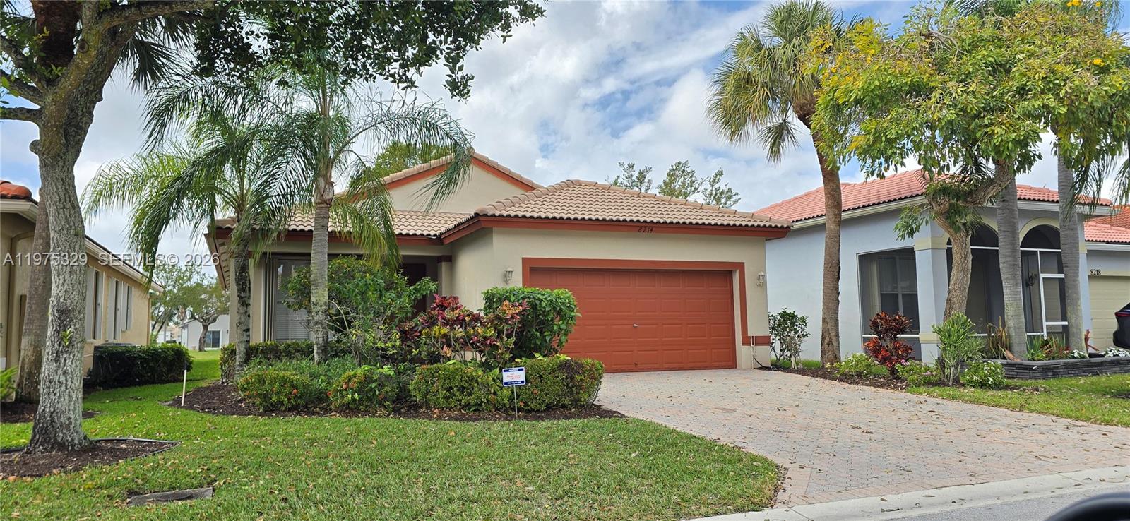NEW IMPROVED PRICE. Welcome home to this Beautifully done 3 bedroom 2 bath home on one of the unique water view lots.  This open floorplan flows thru from the breakfast room thru to the kitchen and into the expansive dining/living room.  The large "birdcage" patio shows water views of the pond.  The main bedroom offers 2 large closets, one of them is a walk-in.  The main bath contains both a soaker tub and a walk-in shower.  The second bedroom is separated from the main suite area and has its bathroom right outside the door.  The third bedroom can be used as a bedroom or a den.  This home has had many new updates thru-out... New AC, freshly painted, new electrical outlets, new window treatments, new stove and microwave. This much sought after community with many amenities, with a brand new 26,000sq ft Rec Center including clubhouse and brand new Gym that rivals named clubs in the area.  Restaurant and bar on site, pickleball, tennis, 2 pools and so much more.  Washer and Dryer and hurricane shutters included.  Furniture does not convey.  (Some of the photos may be staged) Update*** new home exterior paint color options are available at the clubhouse***
