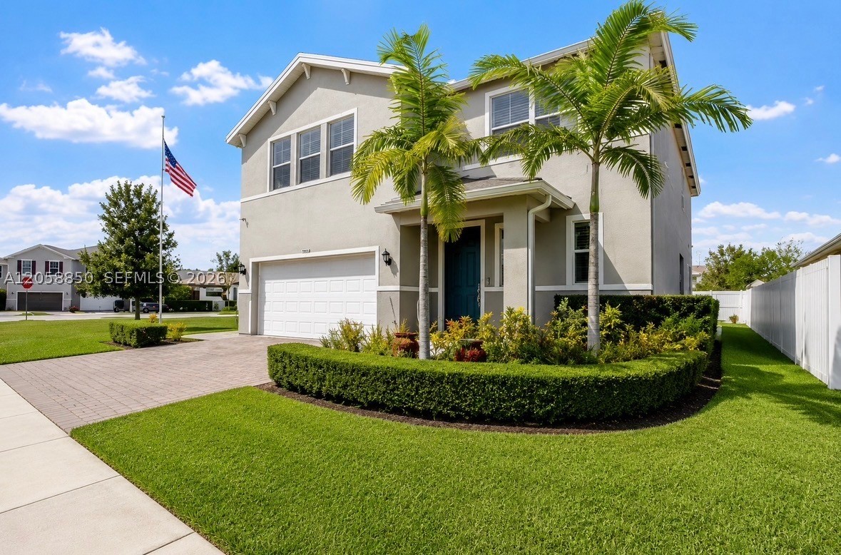 Welcome to this beautifully maintained 2021-built single-family home with additional quarters located off Turnpike- exit 6. Offering 5 bedrooms, 4 full bathrooms, and 1 half bath, this spacious two-story residence features 2,944 Sq.Ft. of living area and sits on an expansive 8,983 Sq.Ft. lot. Designed for both comfort and functionality, the home boasts an open-concept layout with generous living and dining areas, a modern kitchen, and abundant natural light throughout. The floor plan includes a private additional quarters/efficiency, ideal for multigenerational living, guest accommodations, or income-producing potential. Enjoy the freedom of NO HOA and plenty of space to park a boat, RV, or multiple vehicles—a rare find in today’s market. This home is also equipped with solar panels, providing energy efficiency and potential monthly savings on electricity costs—a major benefit for today’s homeowners. Upstairs, you’ll find well-appointed bedrooms including a spacious primary suite with walk-in closet and ensuite bath. The home also includes a 2-car garage, dedicated laundry room, and thoughtfully designed living spaces for everyday convenience. Step outside to a large backyard with room to create your dream outdoor oasis—perfect for entertaining or adding a pool.