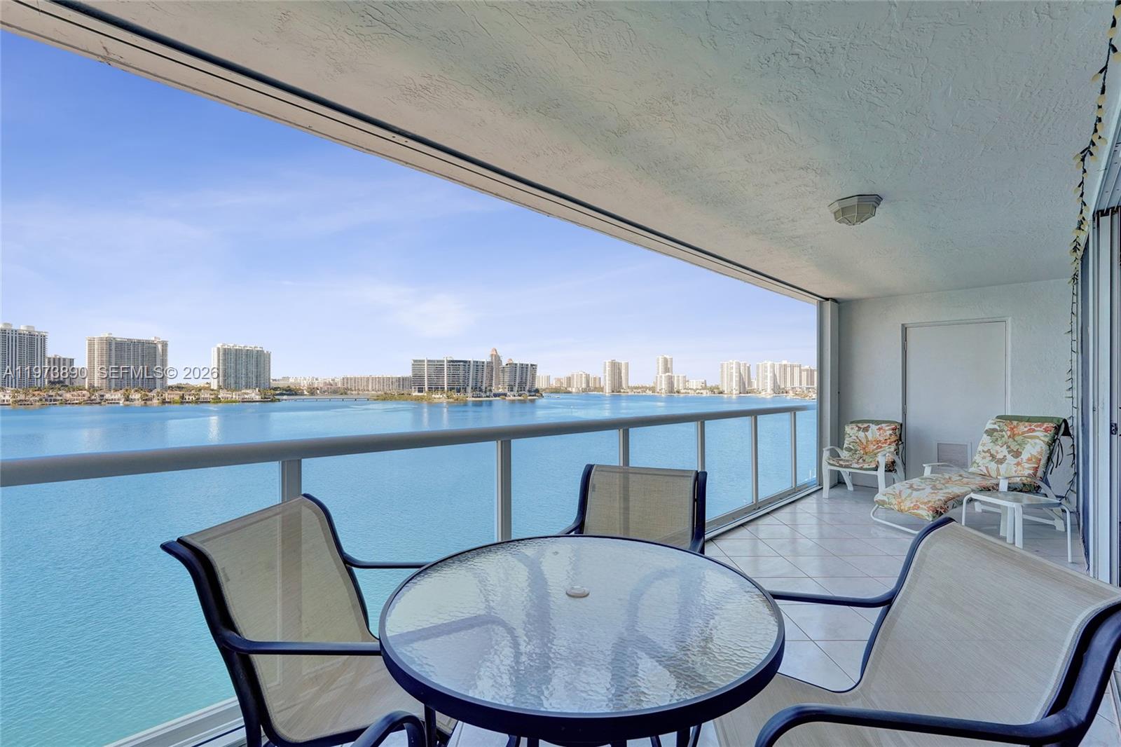 ***Direct Panoramic views of the Intracoastal. Enjoy the Sunset from very Spacious Balcony. Furnished
 2 Bed, 2 Bath. Open Kitchen.  Washer and Dryer in the unit. Garage Parking. Air Conditioner and Compressor Dec. 2017. Water Heater Oct. 2023. Recreation Park across the street. Walking distance to the Beach, Banks, Restaurants, Shopping, Public Transportation. Close to Aventura Malls, 2 Airports, Casinos, South Beach,Cruise Harbors, Stadium, Miami Design District. Rental Allowed the First Year. Three Time b y Year and Minimum 30 Days. *** New ROOF 2026. *** This unit has No Special Assessment. Foreigh Seller.