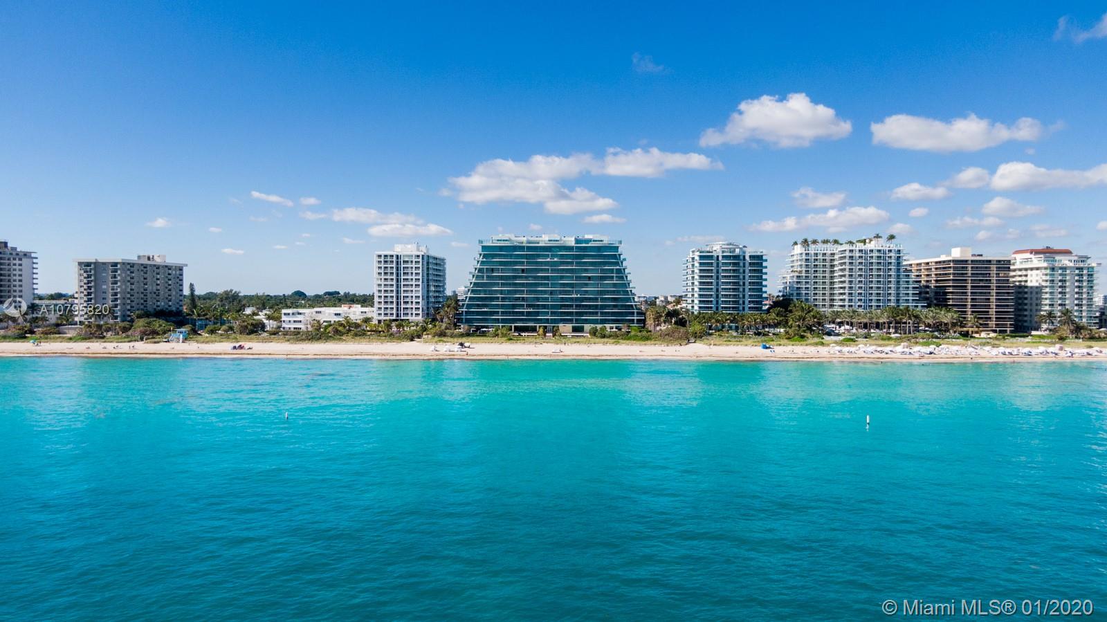 Most desirable 06 line located on the South Corner of Fendi Chateau. Flow thru apartment with panoramic ocean views to the East and Miami Skyline to the West. Massive 2047 SF wrap-around balcony extends the entire unit. Fully furnishedby Fanny Haim Decorators with over $3.5M in upgrades this unit is move in ready. Gorgeous oceanfront master bedroom. Featuring a huge media room & separate lounge area - this is the ultimate for indoor/outdoor entertaining & living. A private residence like no other! Fendi features ultra luxury concierge with unparalleled services and amenities: 24/7 Security, Spa, Thermal Pool, Theatre, VIP Dining with chef/catering, Wine Cellar, Fitness Center, Kids Room, Social Room and a $2440/yr credit for food/beverage in on-site restaurant.