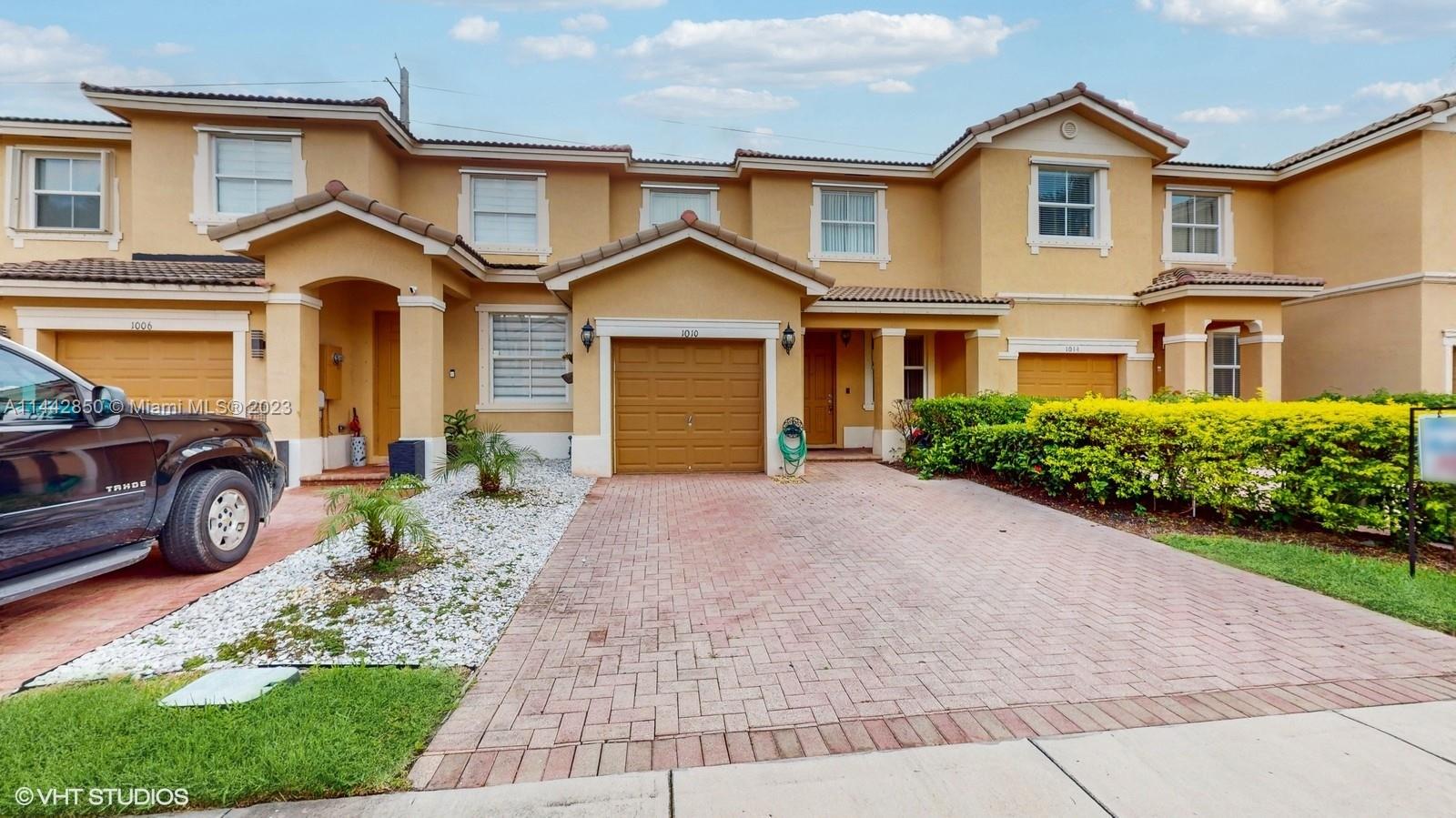 Stunning 2-story townhouse in the Floridan Isles South community. Featuring 4 bedrooms, 3 full baths, 1 car garage, main-floor bedroom and bath. Stainless steel appliances, while upstairs, a convenient laundry. Tile and wood floors, back covered patio. The air conditioning is 3 years old, hurricane shutters. Nestled within the gated Waterstone community, enjoy amenities like a pool, clubhouse, gym, and play area—all covered by the affordable $160.00 monthly HOA fee. The location is unbeatable, close to Baptist Hospital, Homestead Air Force Base, schools, restaurants, and shopping centers. Travel is convenient with the nearby Florida Turnpike granting access to Miami and the Florida Keys. Embrace luxury, comfort, and convenience in this remarkable townhouse.