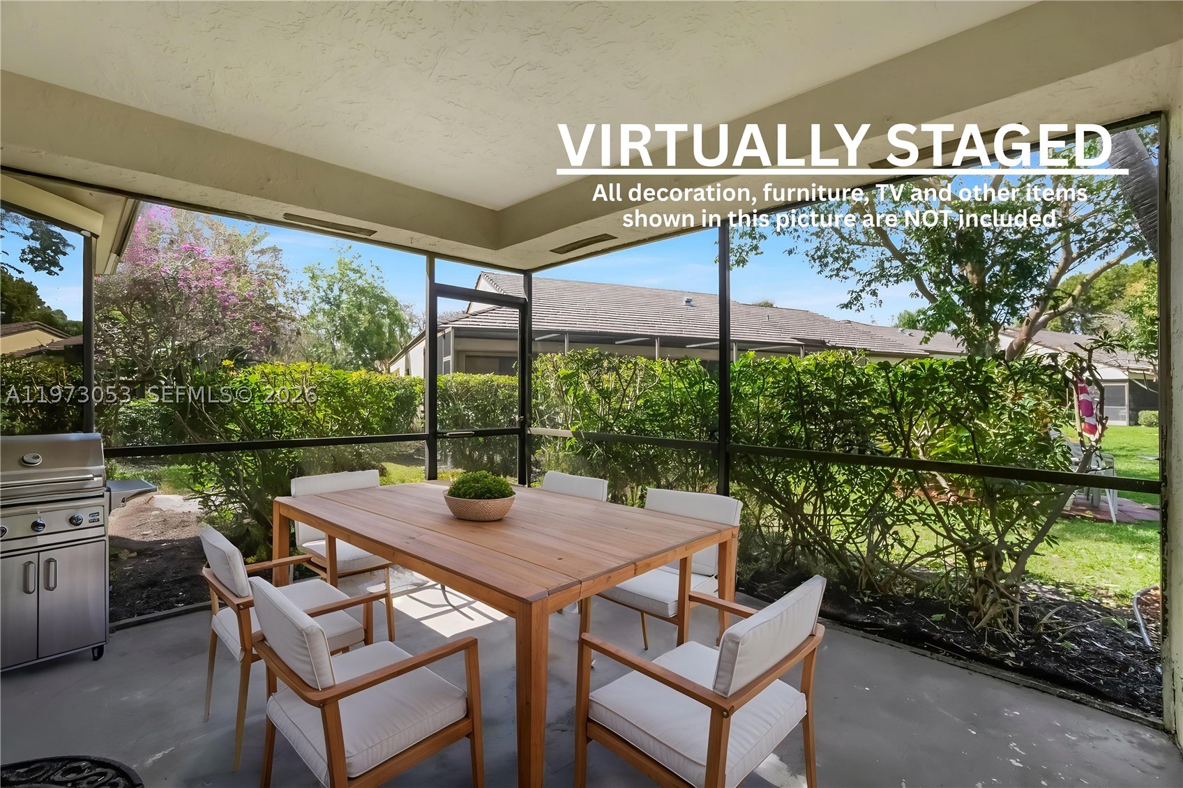 RARELY AVAILABLE 2 Beds /2 Baths Villa with 1-car Garage in Chelsea II.  Fall in love with this cozy, updated single-story unit with a large driveway, vaulted ceilings, stylish Plantation Shutters, tile flooring, and an OPEN KITCHEN, perfect for entertaining or cooking gourmet meals.  Feel connected to nature on the screened-in patio.  LOW MAINTENANCE INCLUDES ROOF, EXTERIOR INSURANCE &  PAINTING, AND LANDSCAPPING. MAJOR UPGRADES INCLUDE NEW PLUMBING PIPES and a newer roof. Guest parking available.  PET-FRIENDLY COMMUNITY with Recreation Center, Pool, Clubhouse, BBQ area, and Kids area.   TOP LOCATION - NOVA SOUTHEASTERN UNIVERSITY, Broward College, and FAU Davie Campus are within close driving distance!  Shopping, Dining, Entertainment, and I-595 nearby. COME SEE IT TODAY!