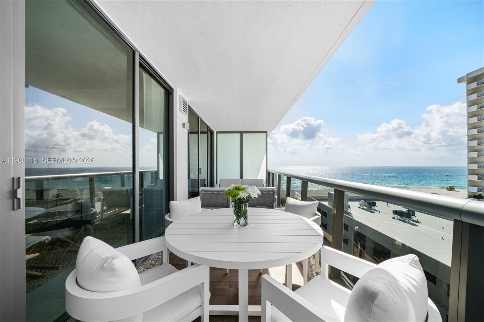 Experience the epitome of luxury living in this exquisite oceanfront condo at MEI. Located on Miami Beach's prestigious Millionaire's Row, this boutique oceanfront building offers zen luxury living. The 833 SqFt unit boasts breathtaking sunrises over the ocean and sunsets of the downtown skyline city view from its expansive balcony. This unit has been renovated with new countertops in kitchen and updated bathrooms. Light, bright and airy 1 bed 1.5 bath with updated kitchen & top-of-the-line appliances. This building offers resort-style amenities including a pool, sauna, gym, spa, beach service, business center, and concierge services. Valet parking.