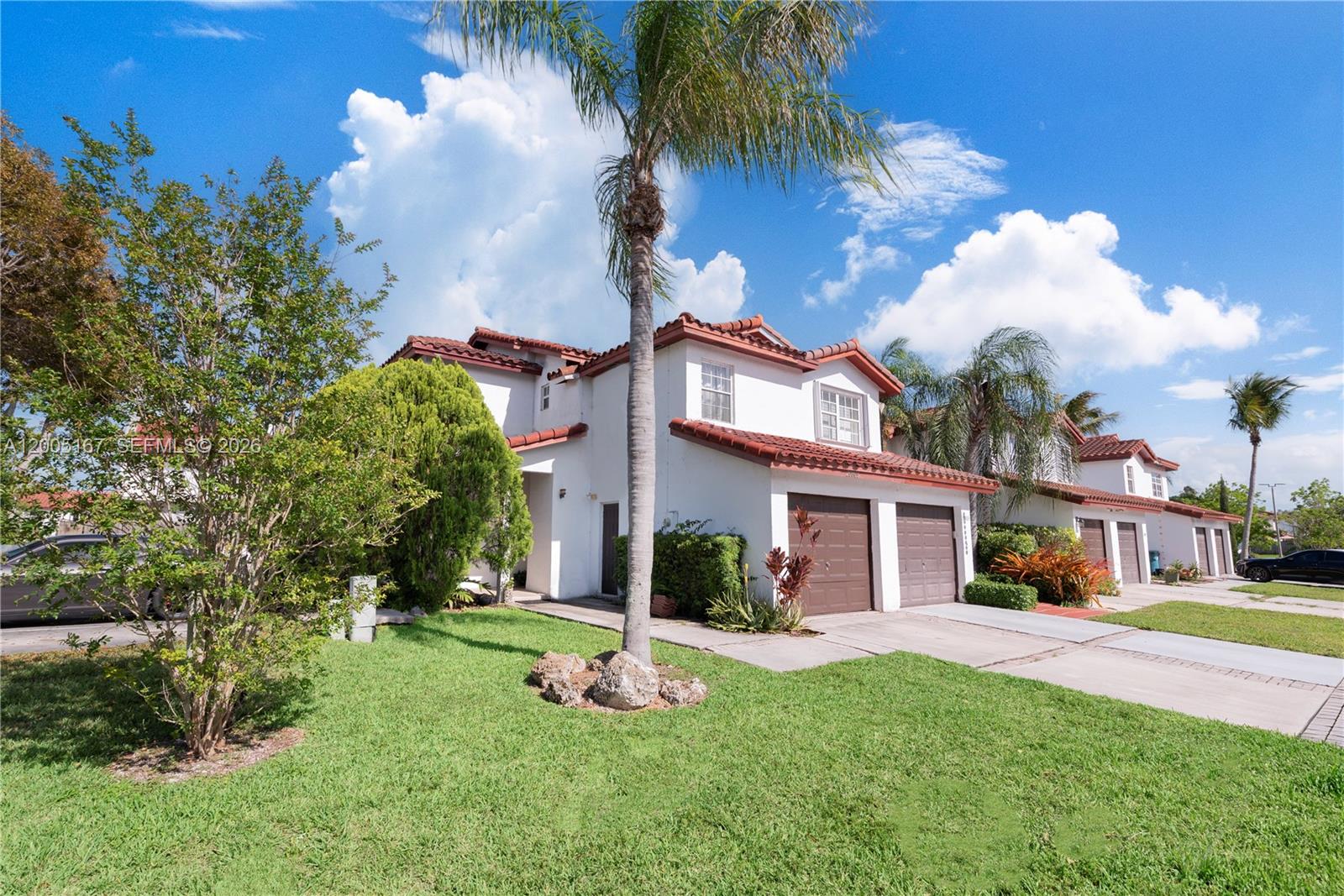 This corner-unit townhome in sought-after Saga Bay offers an excellent opportunity for first-time buyers or investors alike. Attached on only one side, this two-story residence features 3 bedrooms, 2 full baths, and 1 half bath across 1,293 square feet. The southeast-facing orientation provides great natural light throughout the home. Tiled flooring downstairs and vinyl flooring upstairs add practicality and comfort. With a one-car garage, low HOA fees of just $72 per month, and a layout that is move-in ready while still offering plenty of potential for personal updates, this home is the perfect blank canvas to make your own.