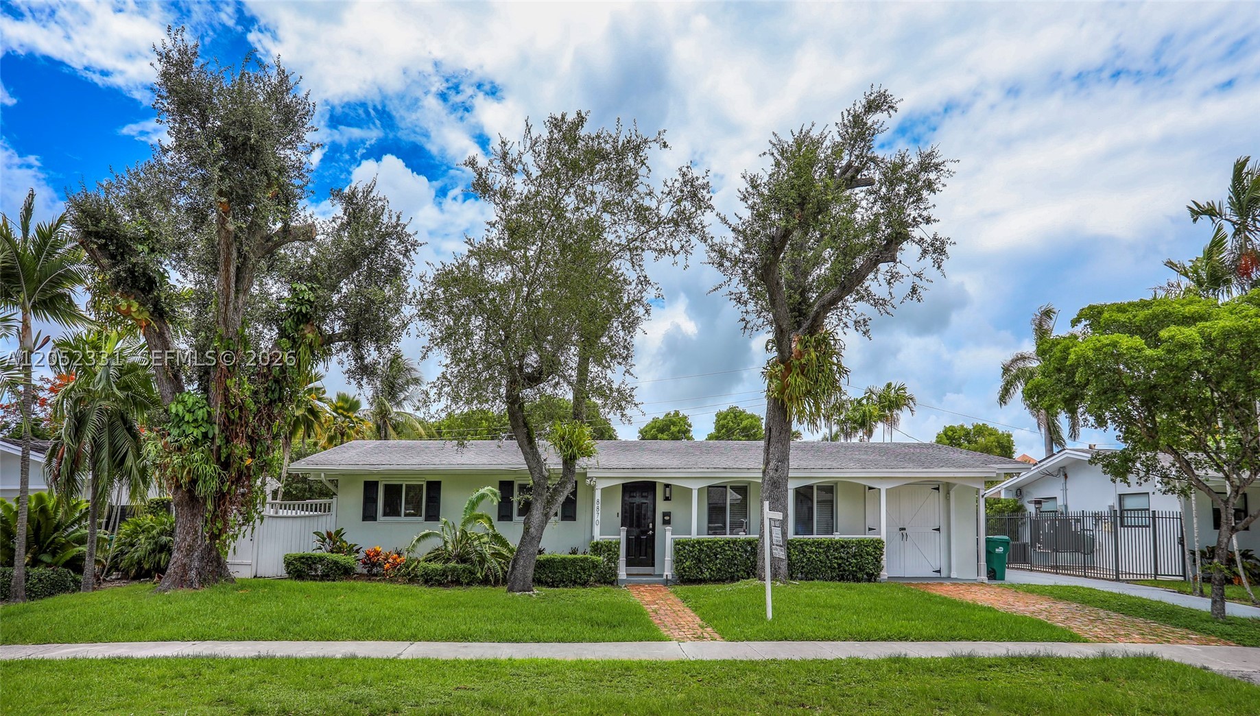 Enjoy Miami living in this beautiful farmhouse chic home in the Baptist Hospital area location. This gorgeous ranch home has the perfect layout with 4 large bedrooms (two primary suites) and three full baths. Beautiful floors perfectly gleam throughout the home. Enjoy resort style living with outdoor entertainment and resort style pool. Stainless steel appliances, wood cabinetry, granite countertops, large closets, new washer/dryer, laundry room and den. Two sets of French doors in the large family room lead to the luscious backyard with sweeping trees. Alarm system, impact windows, breakfast bar, and a private bedroom wing are just some of the many perks this home has to offer. Amazing location near "A" rated public and private schools, minutes to metrorail and major expressways, shopping, entertainment and Downtown Dadeland. Home will be available September 1, 2026.