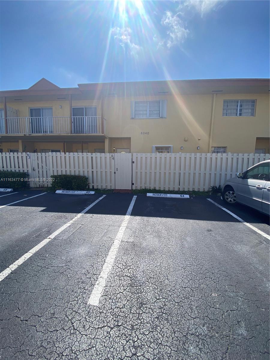 A BRIGHT & SUPER SPACIOUS 2 STORY! 2 BEDROOM SUITE.  MAIN BEDROOM HAS A SHOWER, WALK-IN CLOSET AND A SCREENED BALCONY RIGHT OFF THE MASTER. TILES & WOOD FLOORS. OPEN LIVING SPACES. UPDATED KITCHEN & BATHROOMS. WASHER AND DRYER INSIDE THE UNIT. ACCORDION SHUTTERS. UNIT FENCE WAS REPLACED TOWARDS THE END OF 2021, A/C UNIT REPLACED JUST 2-3 YEARS AGO. COMMUNITY POOL AND CABANA, VERY SECURE GATED COMPLEX. UNIT IS IN BEAUTIFUL CONDITIONS, EXCEPTIONAL! A MUST SEE NOT TO MISS!
