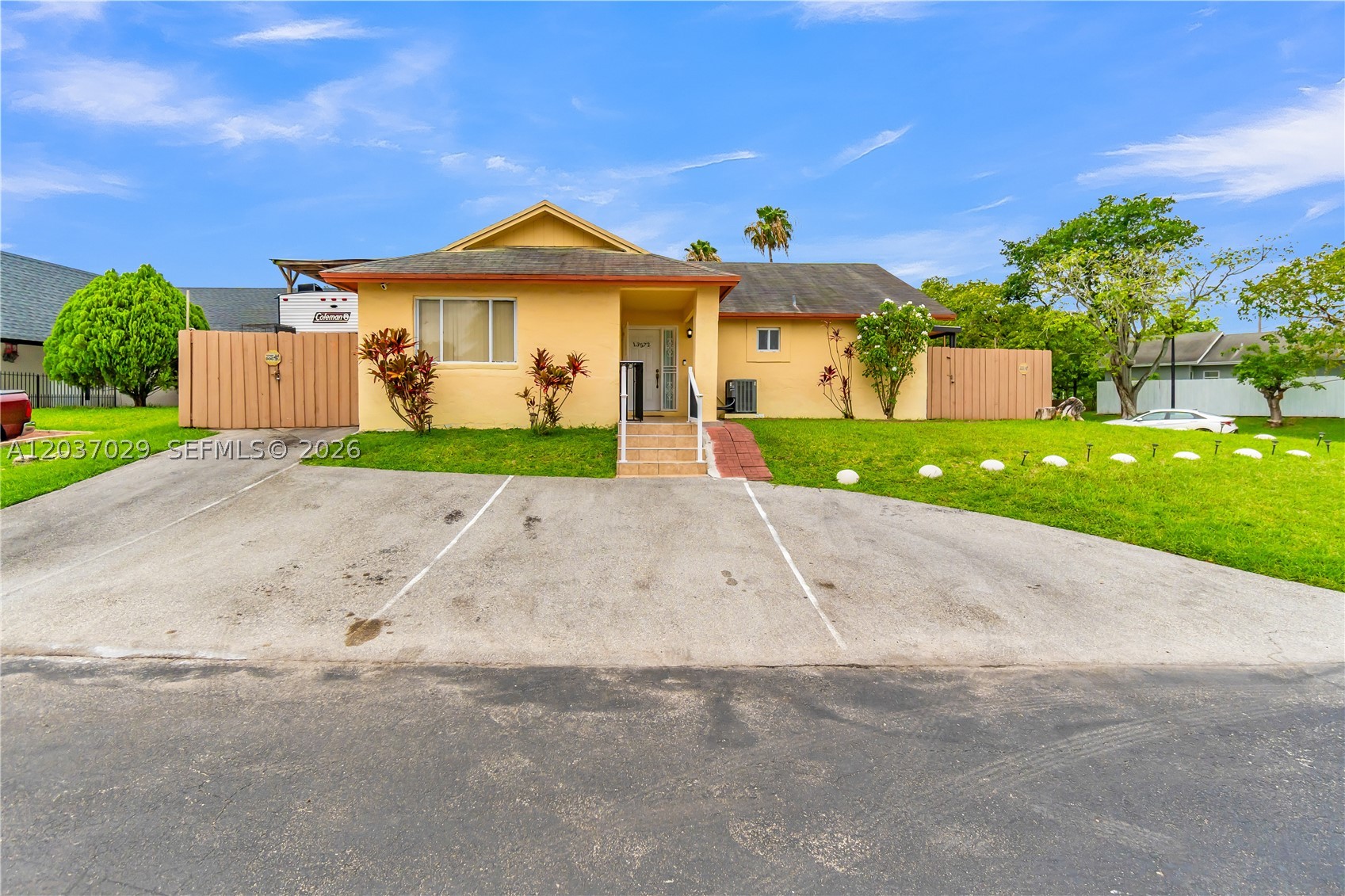 Welcome to this beautifully maintained 3-bedroom, 2-bathroom home boasting 1,191 sq. ft. of comfortable living space. Perfectly situated on a desirable corner lot, this property offers excellent curb appeal and a spacious driveway with 4 dedicated parking spaces. A standout feature is the coveted RV/boat entry, giving you plenty of secure space for your outdoor toys, along with a generous backyard that has ample space for a pool! Nestled in a prime Homestead location, you are just minutes away from local schools, shopping, dining, and easy highway access. Don't miss this turnkey opportunity!