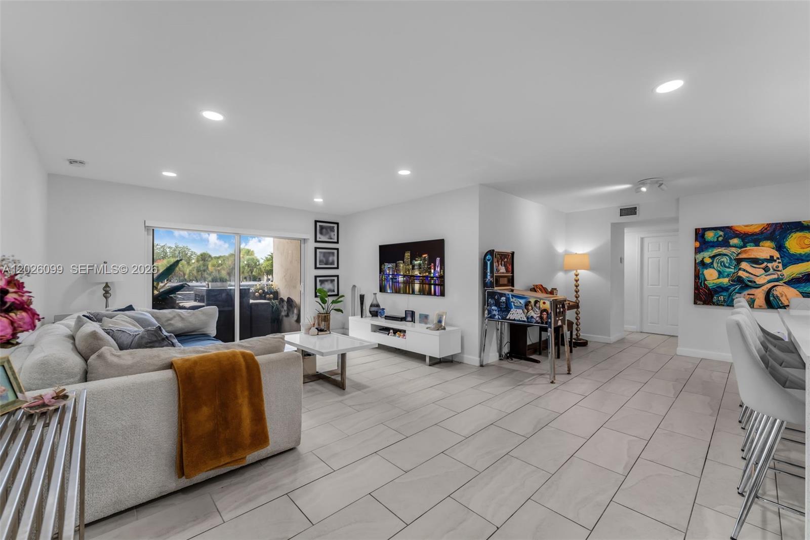 Location!! Dadeland & Kendall areas, close to metro, highways, great shopping & dining! Unit has a direct view to one of the 2 community pools. Kitchen and bathrooms beautifully remodeled with quartz countertops, stainless steel appliances, an induction oven, custom closets in all bedrooms, and a Japanese toilet. The unit has all impact windows. Air conditioner and water heater was replaced in 2025. Two parking spaces and plenty of guest parking. All-inclusive of water, trash, sewer, basic cable, and wireless internet.  Kings Creek South provides 24-hour gated security, two pools & hot tubs, tennis courts, barbecue areas, billiard room, fitness center, and a clubhouse. No Special Assessment, 2026 projects fully funded.