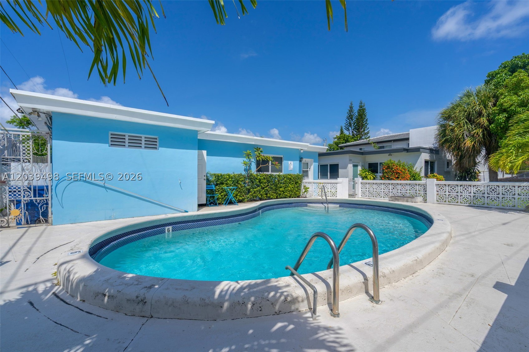 Discover this exceptional turnkey four-plex investment opportunity in the highly desirable Normandy Isles neighborhood of Miami Beach. Just moments from the beach, intracoastal waterways, parks, schools, supermarkets, and vibrant dining, this well-maintained 1950s-era building offers strong rental demand and immediate income with upside potential. The property includes four spacious units: two 1BR/1BA (796 sq ft each) and two 2BR units (one 2/2 and one 2/1, each ~950 sq ft). All units are fully remodeled featuring, new appliances,  brand-new bathrooms, premium flooring, new impact windows, new water heaters, and efficient mini-split AC systems. Modern kitchens, extra-large living/dining areas, ample closets, and private terraces with pool access complete the appeal.
Tenants enjoy premium shared amenities: a beautifully renovated pool, lush and modern landscaping, onsite laundry room, and 5 dedicated parking spaces. All city-required certifications and inspections are up to date with nothing pending—ready for seamless ownership. This solid concrete-block building is perfect for investors seeking stability in a proven Miami Beach rental market. Low maintenance, high tenant appeal, and excellent location make it a rare find. Don’t miss this cash-flowing asset! Contact the listing agent for pro forma, rent rolls, and details. Measurements approximate; buyer to verify.