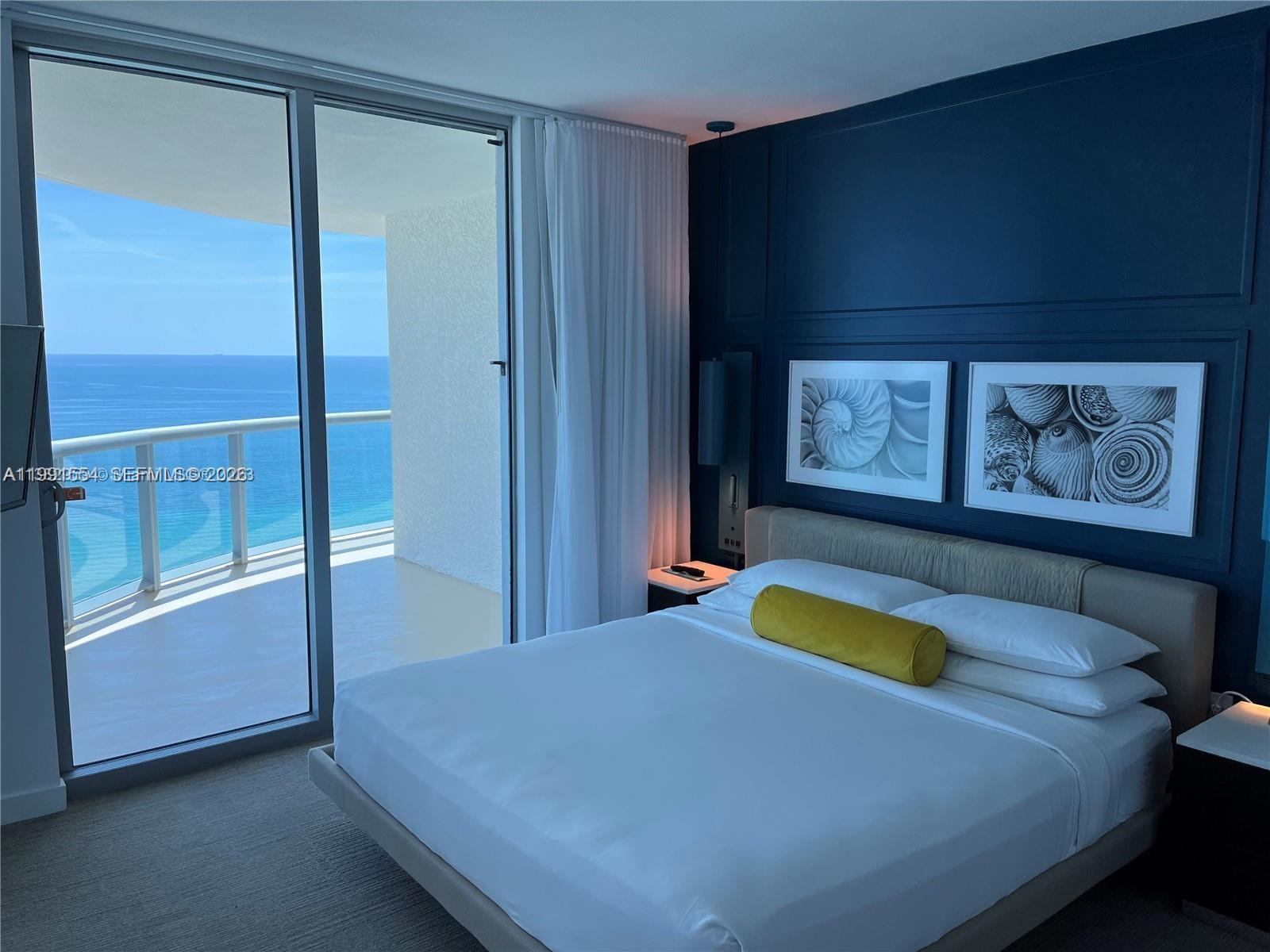 SPECTACULAR OCEAN FRONT, fully furnished Condo-Hotel unit in exclusive SOLE Building. Unit has a main entrance leading to a private foyer with two entrances. Maybe rented as one suite or separate. Use as your getaway home or rent it under the rental program and get additional income. Zero landlord's responsibilities, currently in the Hotel program , owner can use it up to 180 days/year. Centrally located between Miami and FLL airports. Great amenities including fitness center and spa, 24 hrs valet parking, conference room, beach/pool service, friendly & professional staff, room service, access to famous Baleen Kitchen Restaurant & Bar. Walking distance to great dining & shopping area. Near Sobe, Aventura Mall, Gulfstream Park & Casino, and more.