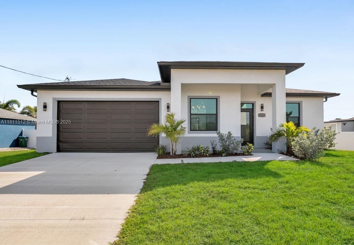 Welcome to this New construction home featuring 4 bedrooms, 2 bathrooms, and a spacious 2-car garage. This home is designed with modern living in mind and boasts Samsung appliances, impact-resistant doors and windows, and a thoughtfully designed split floor plan. The formal dining room and living room are separate, providing distinct spaces for entertainment and relaxation. The main bathroom offers luxury with his and her closets, fully built-in cabinets, elegant finishes, and ceiling fans for added comfort. The kitchen impresses with its large pantry and contemporary built-in cabinetry, featuring soft-close and high-end finishes. A generous backyard provides ample space for a pool, making it the perfect setting for outdoor enjoyment.