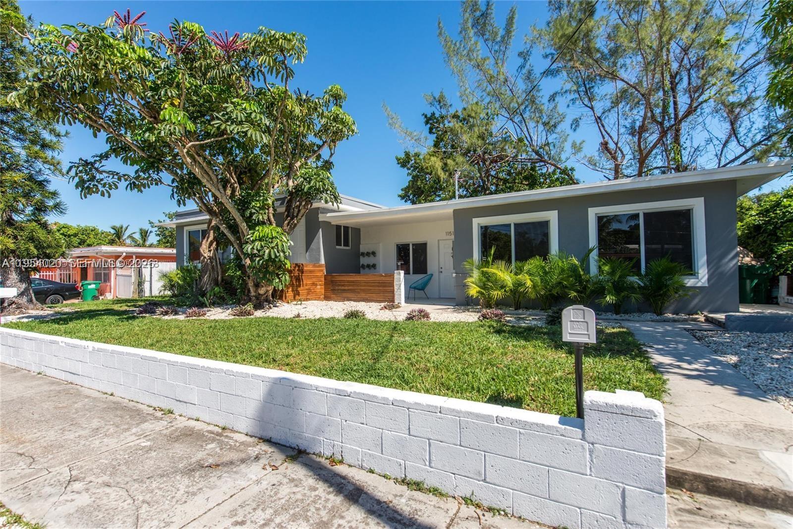 Luxury modern duplex with 6 bedrooms , 2 bath 3/1 each unit in a strategic location. One-of-a-kind basement that could be converted in an extra unit if wanted. Big 8,428 sf lot with 2,569 sq/ft of construction. The property has 2 houses with 3 bedrooms and 1 bathroom each. Renovated throughout with impact windows, Central A/C, and new electricity Open kitchen with bar, family room, and private yard (beautiful fruit trees). 3 blocks from Biscayne Park, Miami Shores, and very close to the Biscayne corridor and Whole Foods. Both units is rented unit 11515 is rented $2800 lease finish December 2026 Unit 11517 is rented $3100 lease Finish December 2026 if you rent shorth term you can have $8000 monthy