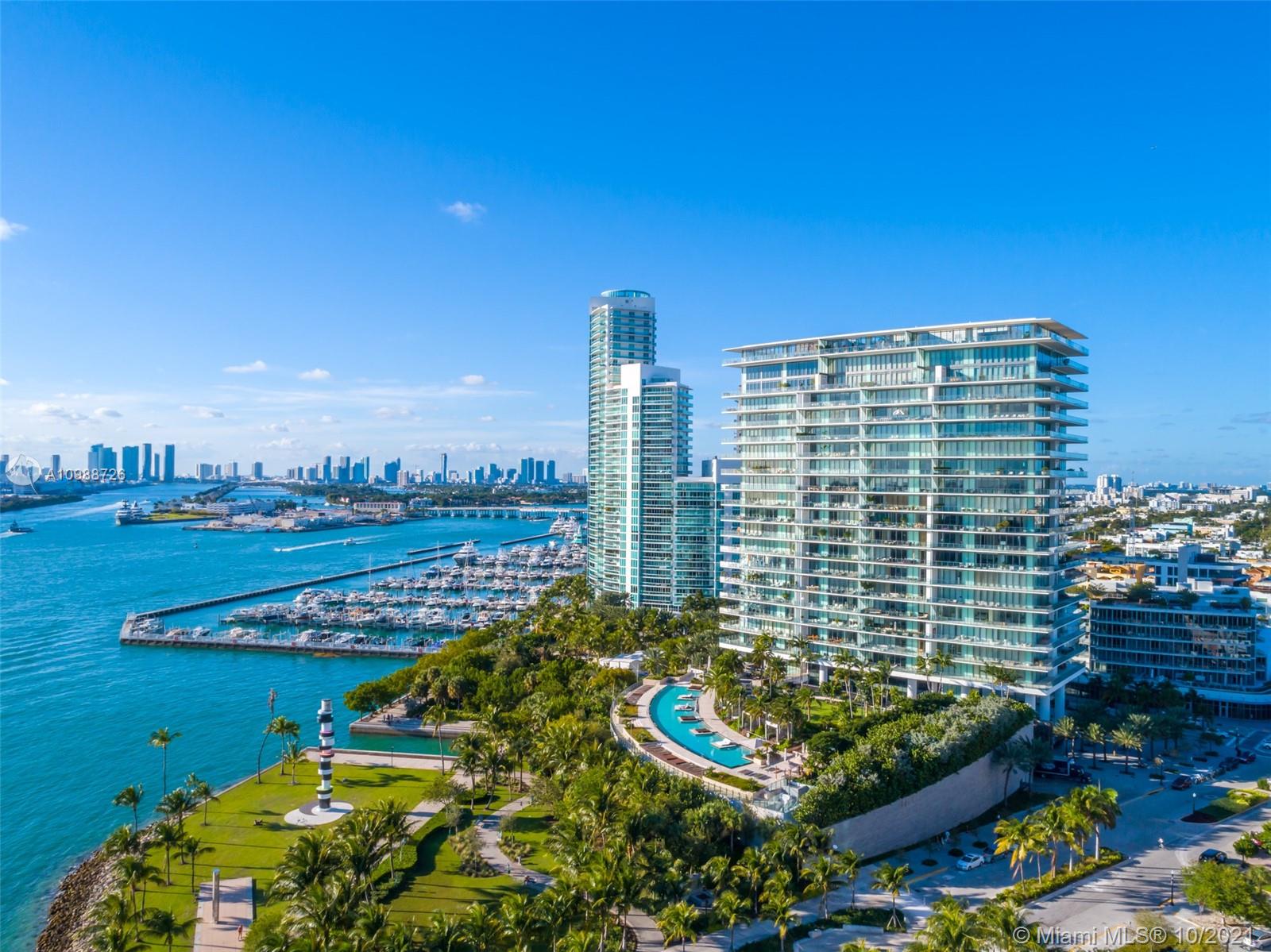 Rare high floor 01 line at Apogee ready to move in! This turn-key condo has 11 ft high ceilings, and an 11 ft deep wraparound terrace lined with floor to ceiling glass. This residence offers the ultimate condo lifestyle in Miami Beach. Comprised of only 67 residences Apogee is exclusive and private making it the top choice for discerning clientele. With 4,154 sf of interior and 2,441 of terrace, and a private air conditioned two car garage, 1401 offers a spacious floor plan fitting the needs of full-time residents relocating to Miami or looking for a vacation property. Located on prestigious South Pointe Drive in the most pedestrian friendly neighborhood in town adjacent to South Pointe park and surrounded by the area’s best restaurants and entertaining and beach.