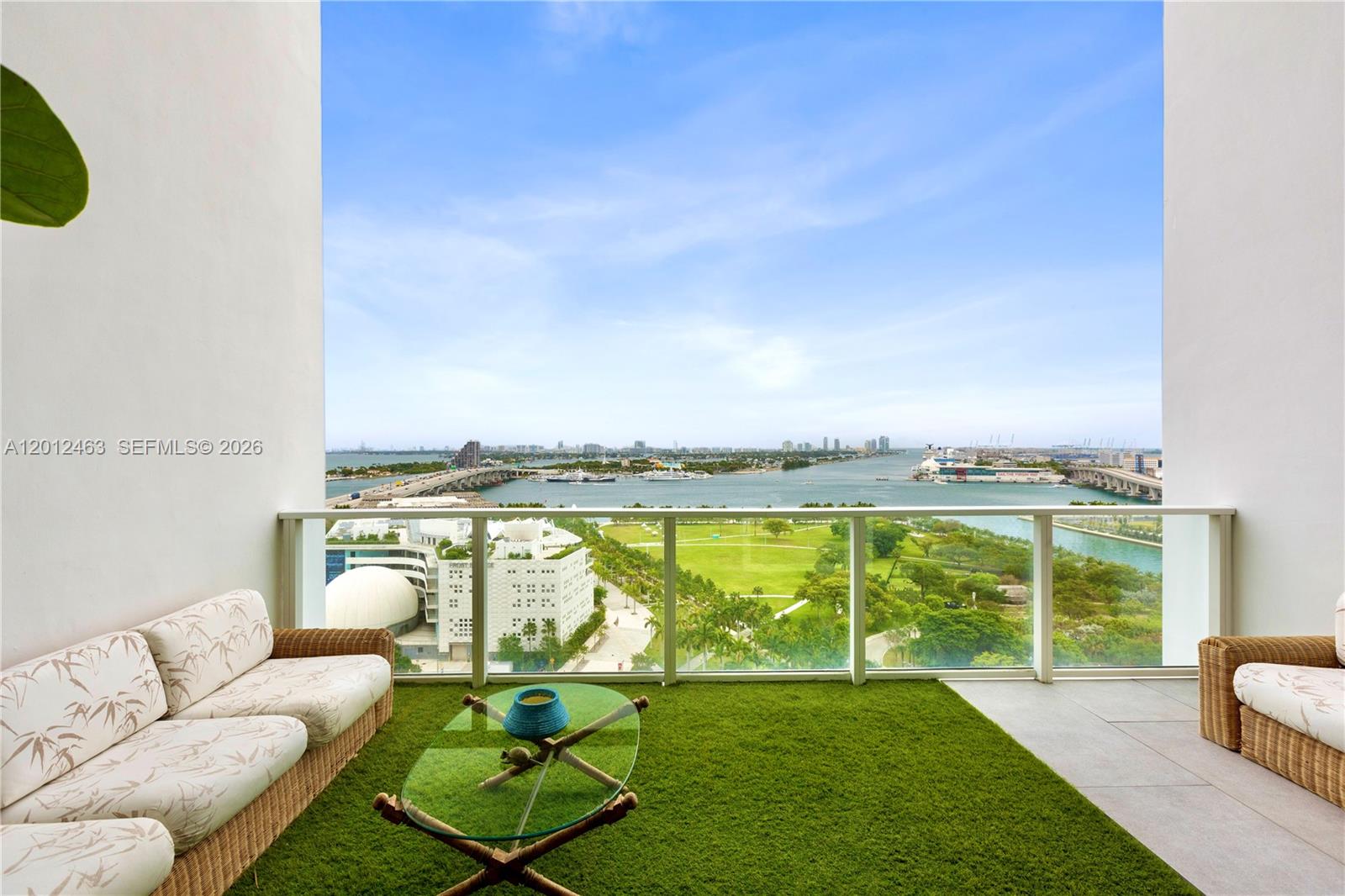 Impeccably designed and fully reimagined, this stunning two-story residence offers the perfect balance of Miami sophistication and everyday comfort—where Biscayne Bay meets the city skyline. Spanning 1,800 SF, this 2-bedroom, 2.5-bath home features a comprehensive renovation with every detail thoughtfully upgraded. Formerly owned by Colombian artist and designer Rakel, the space blends creativity and function with warm wood-look porcelain floors, a custom kitchen island, curated imported tiles, and bespoke millwork for seamless storage. Double-height ceilings flood the home with natural light, while soundproofed floors and walls ensure privacy. Smart home integration, electric shades, and complete the offering. Located at Ten Museum Park, a boutique Bayfront building in Downtown Miami, residents enjoy two full floors of amenities including sunrise and sunset pools, a state-of-the-art gym, spa, personalized service and beach club access in South Beach. Set in a vibrant, rapidly evolving neighborhood steps from Miami World Center, museums, Bayfront parks, and premier entertainment—offering effortless access to everything Miami has to offer.
Tenant in place paying $10k/month with a 60-day termination clause.