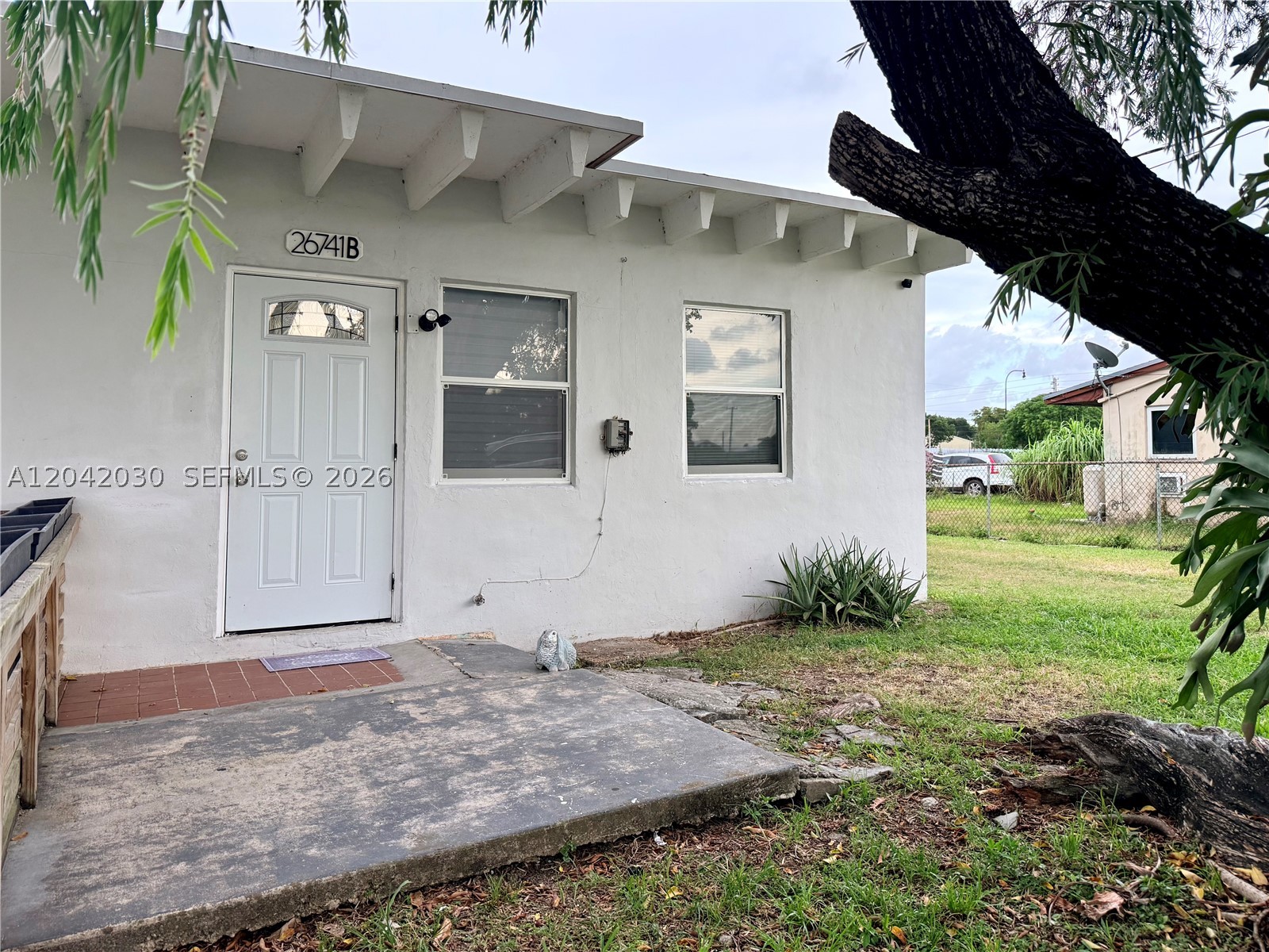 Just remodeled, Move-in ready! GREAT OPPORTUNITY! Pay $0.00/year for Electricity, Water, Internet, Garbage, and Trash, all included. New porcelain floors. Modern quartz kitchen appliances and cabinets. Central air conditioning. Each bedroom has two windows for abundant natural light and illuminated closets for convenience. The bathroom has window, exhaust fan, sink, vanity, and mirror. For safety, smoke and fire detectors are installed throughout the property. The rear exit door leads to a huge backyard (No commercial vehicles or use allowed), perfect for relaxing or entertaining. Exterior security lights with motion sensors. All LED. Parking behind a secure fence, additional parking outside. Call now, quick approval within 24h with all required documents. Text or call today