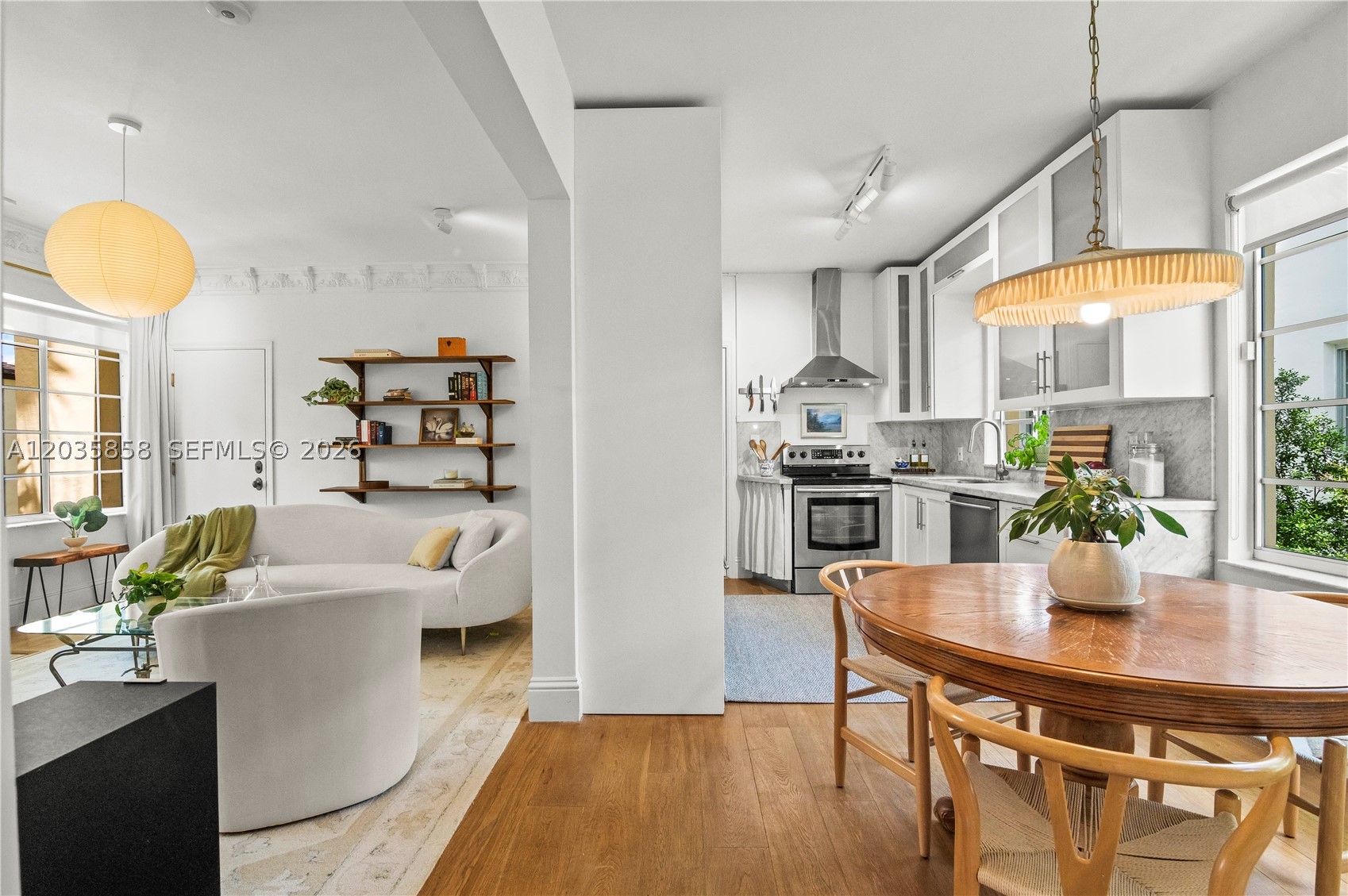 Top-floor residence in the heart of Miami Beach, just blocks from Lincoln Road, Flamingo Park, Española Way, and the beach. Thoughtfully updated with bespoke touches throughout, this apartment features hardwood floors, marble kitchen countertops, crown molding, updated light fixtures, and dimmer lighting. The interior was freshly painted with premium Portola Paints approximately one year ago, while the primary bedroom was finished with a custom lime wash treatment that adds warmth, texture, and character. The building's roof was replaced approximately one year ago, providing added peace of mind for future ownership. There are currently no pending or planned special assessments. A great opportunity to own a move-in-ready home in one of Miami Beach's most walkable neighborhoods, with restaurants, shopping, parks, and the ocean all just moments away.