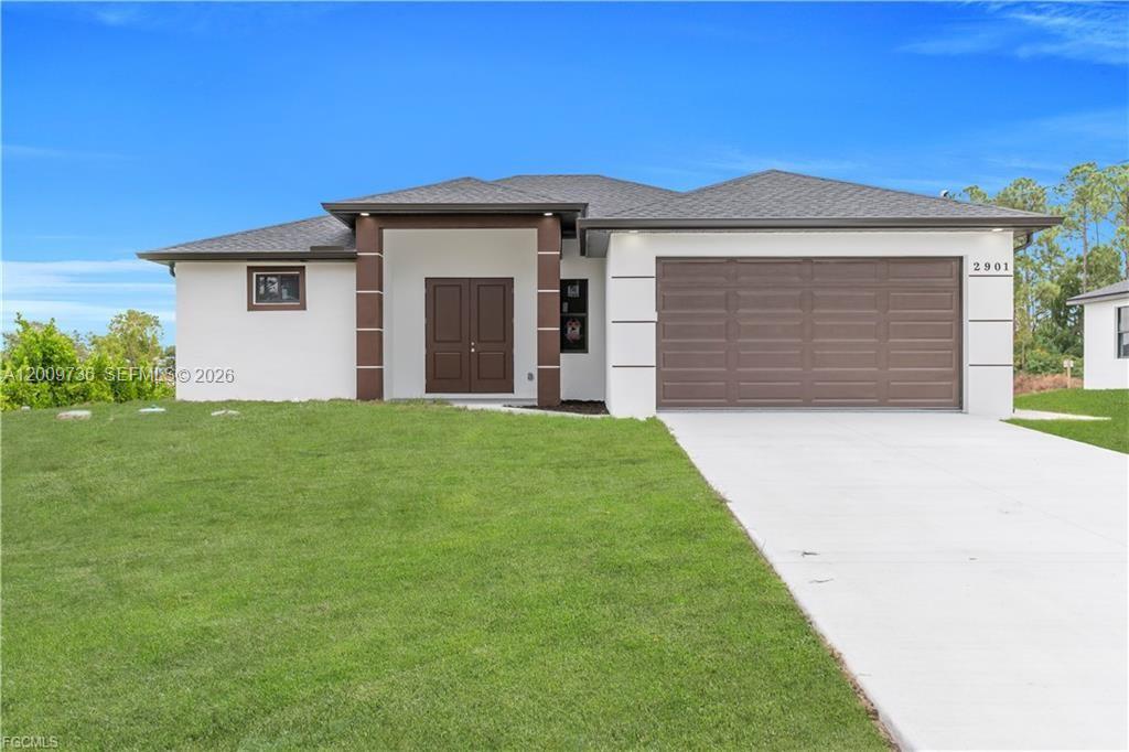 Brand-New Construction – Up to $10,000 Seller Contribution for closing cost plus Washer and Dryer included. Be the first to own this beautifully crafted new home! Seating in a perfectly situated location, near top-rated schools and a variety of local amenities. This thoughtfully designed residence features elegant tile flooring throughout, impact-resistant windows, and sliding glass doors. The kitchen is equipped with 42-inch soft-close cabinets, quartz countertops, and stainless-steel appliances ideal for both everyday living and entertaining. The bathrooms continue the upscale design with matching quartz finishes, and the master suite offers a luxurious tiled walk-in shower. Don’t miss this opportunity to own a stunning, move-in-ready home in a prime location!